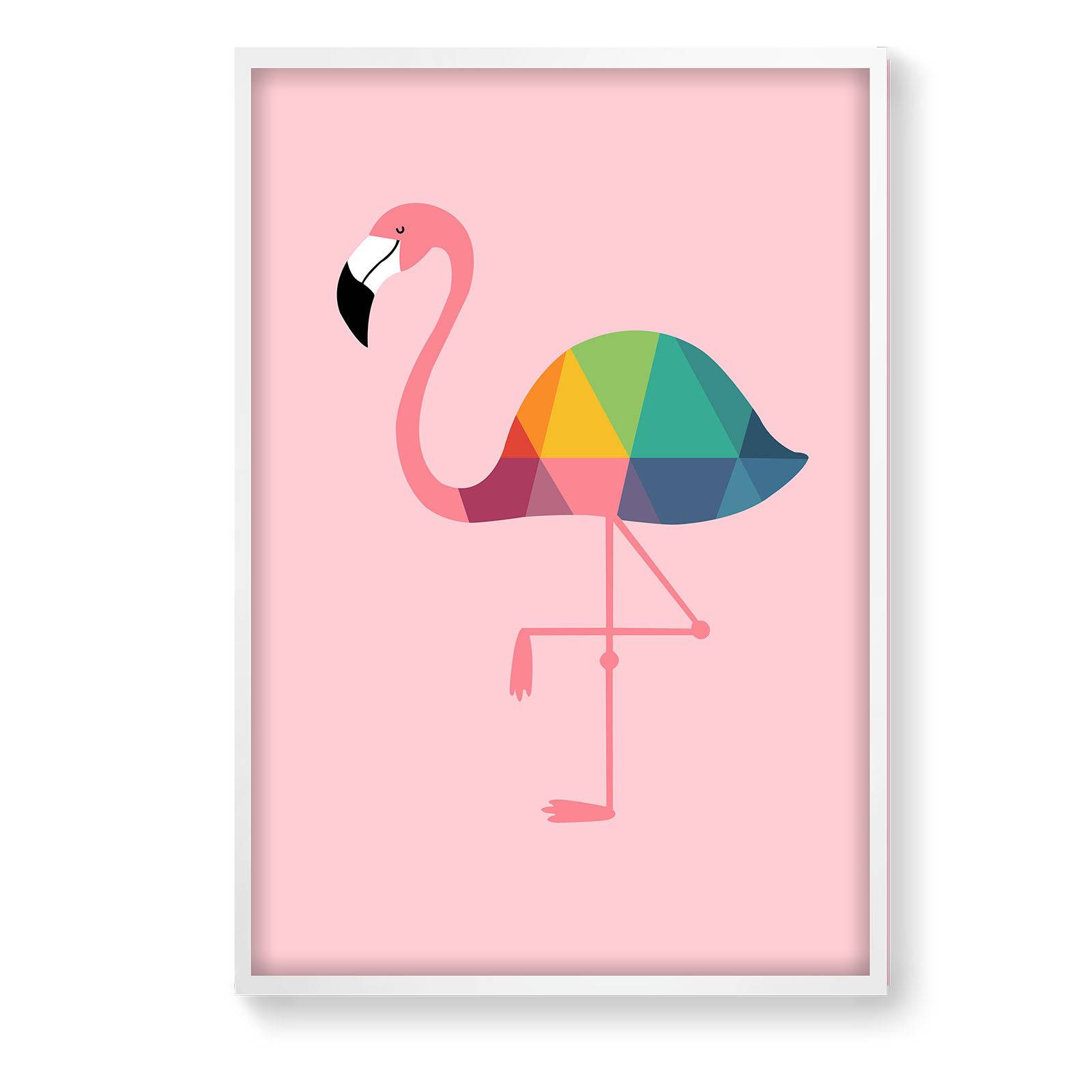 Colorful Flamingo Framed Graphic Art Print  Soapr0004 -  Paintings | لوحة الفلامنغو الملون الفنيه مطبوعه بالايطار - ebarza Furniture UAE | Shop Modern Furniture in Abu Dhabi & Dubai - مفروشات ايبازرا في الامارات | تسوق اثاث عصري وديكورات مميزة في دبي وابوظبي