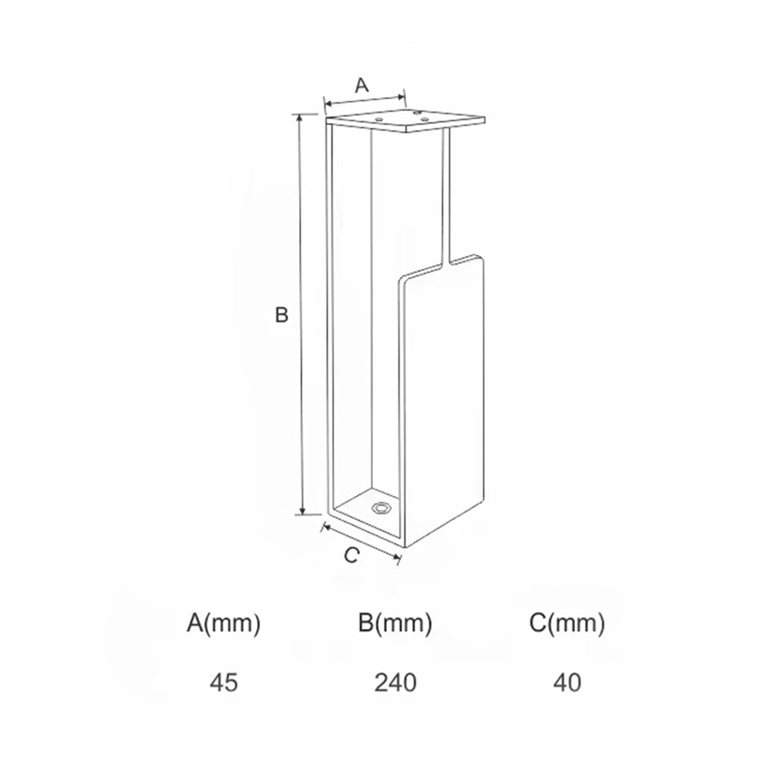 Concealed furniture door handle F-10-240 by BEACON KARDG, modern concealed handle for cabinets and furniture.