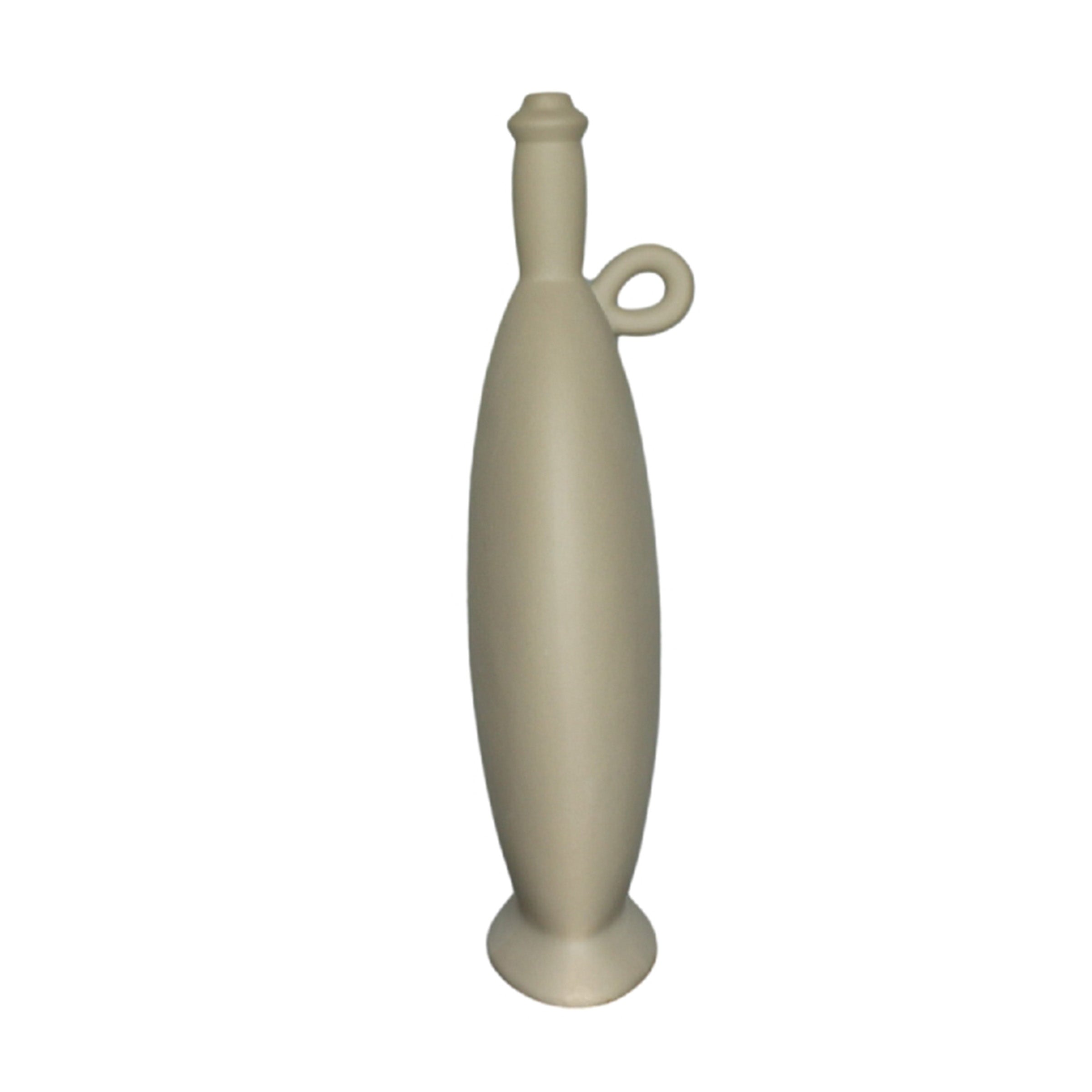 Light brown contemporary textured vase by BEACON, showcasing a modern design with a sleek finish and artistic surface details.