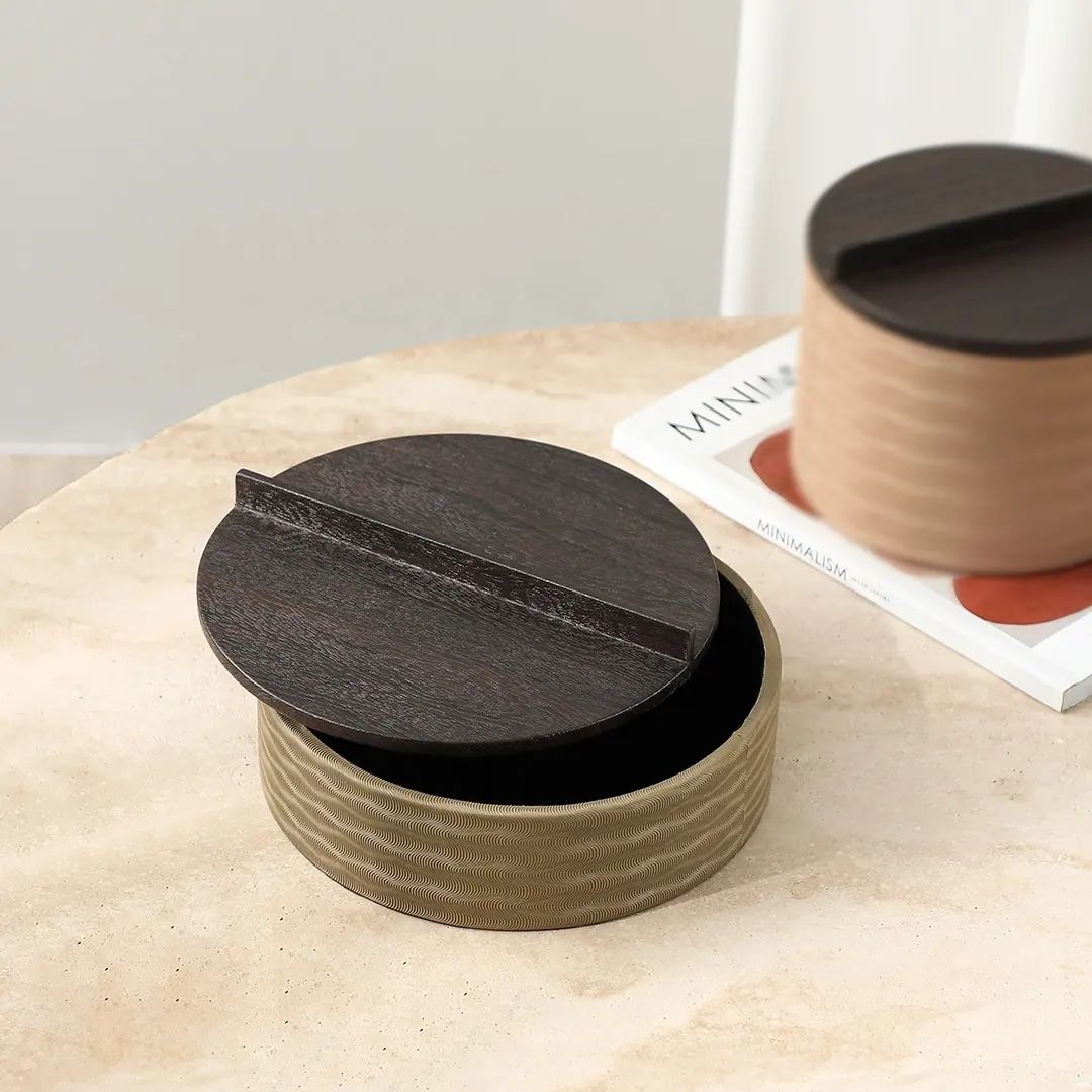 Corrugated Cylindrical Box A - FB-PG24008A -  Home Decor Figurines - ebarza Furniture UAE | Shop Modern Furniture in Abu Dhabi & Dubai - مفروشات ايبازرا في الامارات | تسوق اثاث عصري وديكورات مميزة في دبي وابوظبي