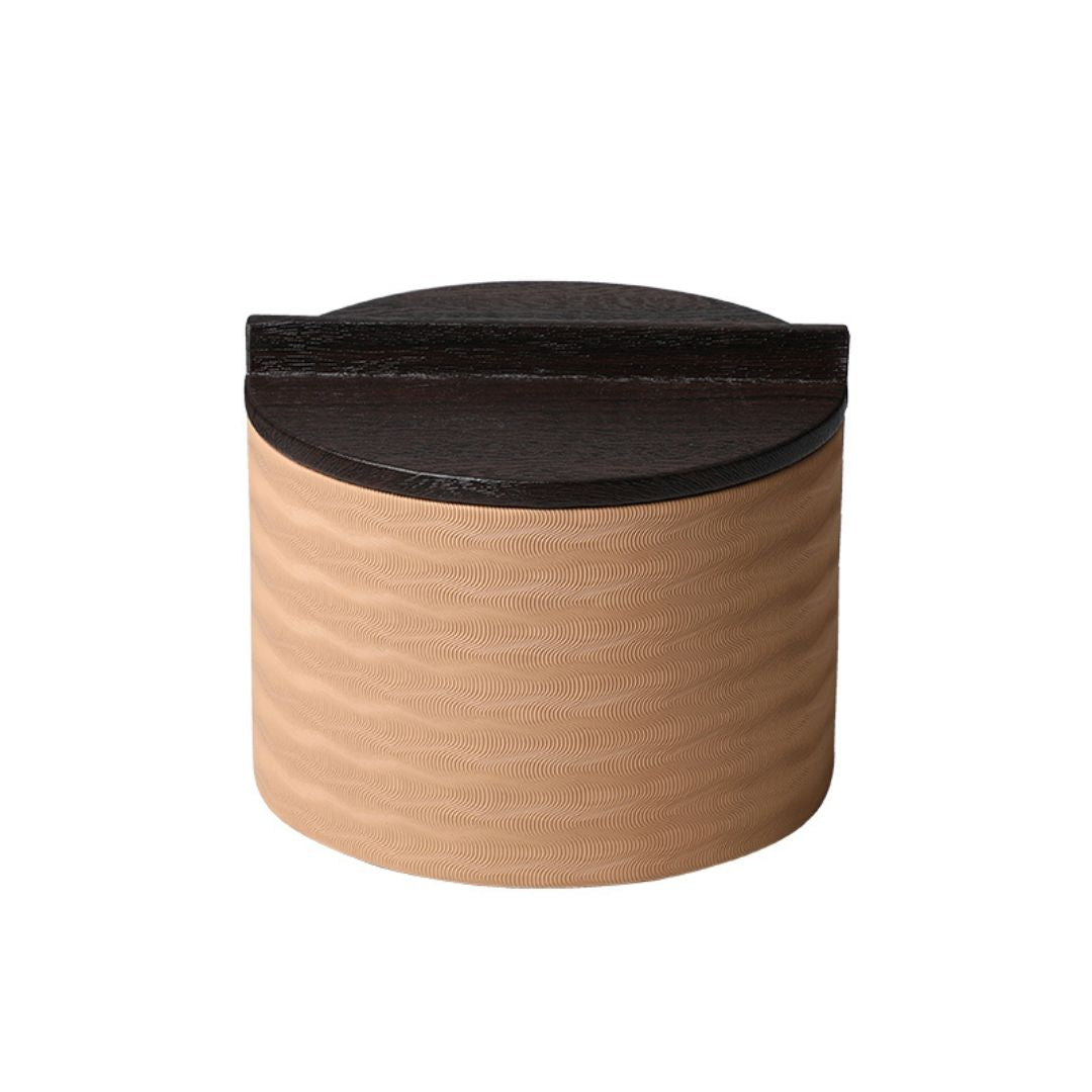 Corrugated cylindrical box B from BEACON home decor figurines, featuring textured design and sturdy construction.
