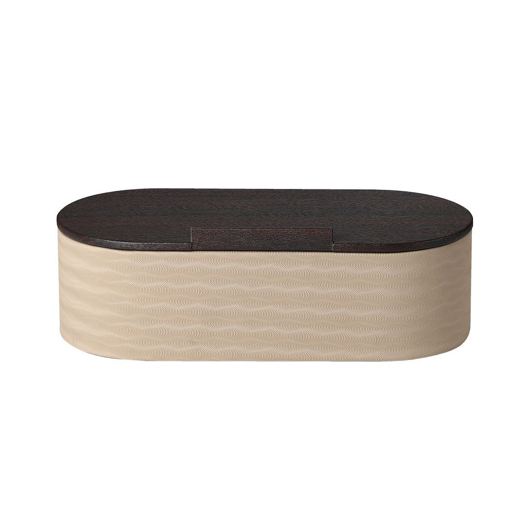 Decorative corrugated round-edge coffee box from BEACON, ideal for storage or gift presentation, with a sturdy, textured design.