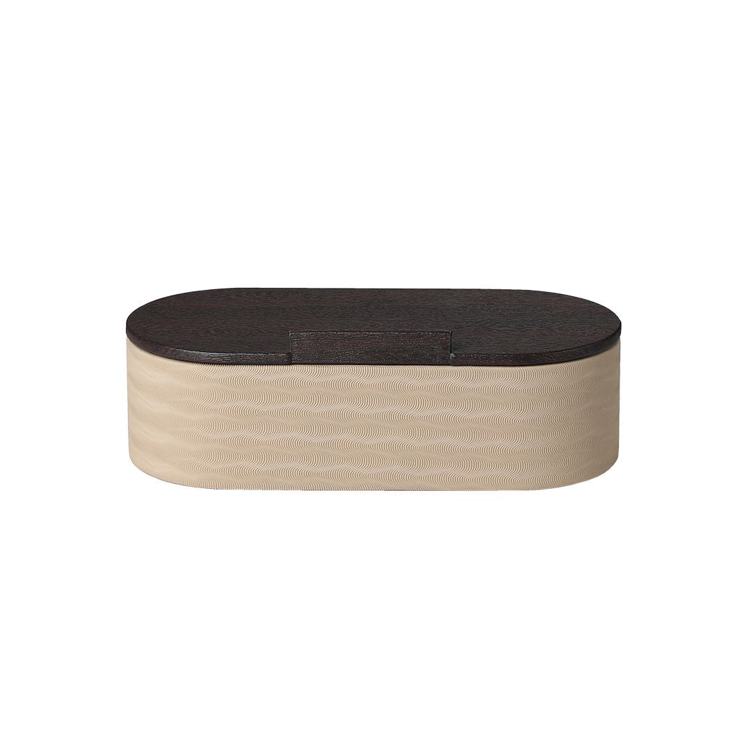Decorative corrugated round edge box from BEACON, ideal for packaging coffee or gifts, with sturdy, textured design.