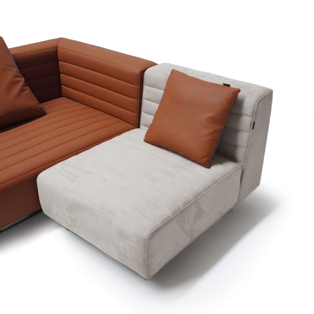 Cotton Lenin sofa inner unit by BEACON, for sofa model ISF-2127/1, in a close-up view showing fabric and cushions.