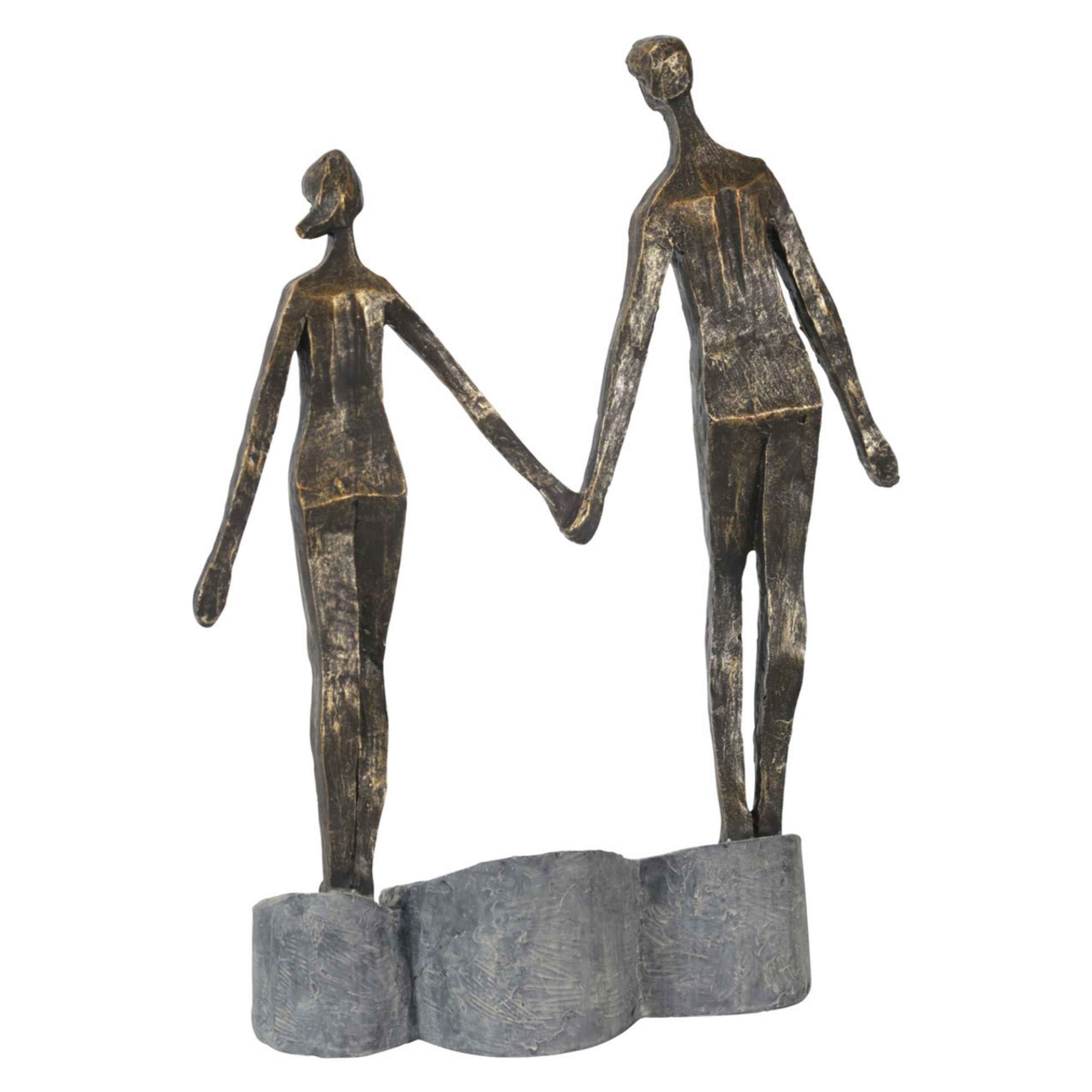 Couple Holding Hands 33 Cm - Bronze 14879 -  Home Decor Figurines | للزوجين ممسكتين اليدين 33 سم - برونزي - ebarza Furniture UAE | Shop Modern Furniture in Abu Dhabi & Dubai - مفروشات ايبازرا في الامارات | تسوق اثاث عصري وديكورات مميزة في دبي وابوظبي