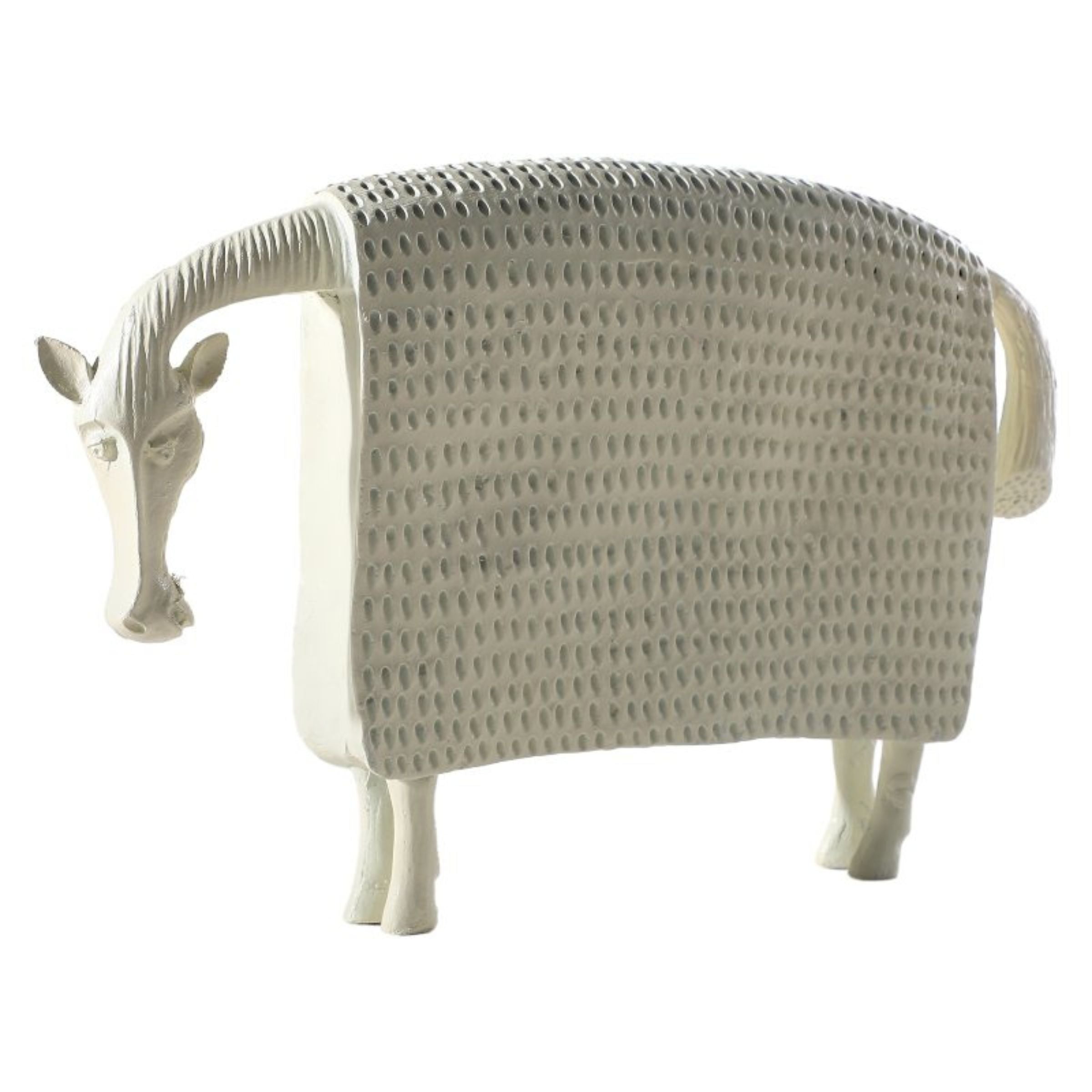 Beige cow figurine from Beacon home decor collection, detailed animal sculpture for decorative display.