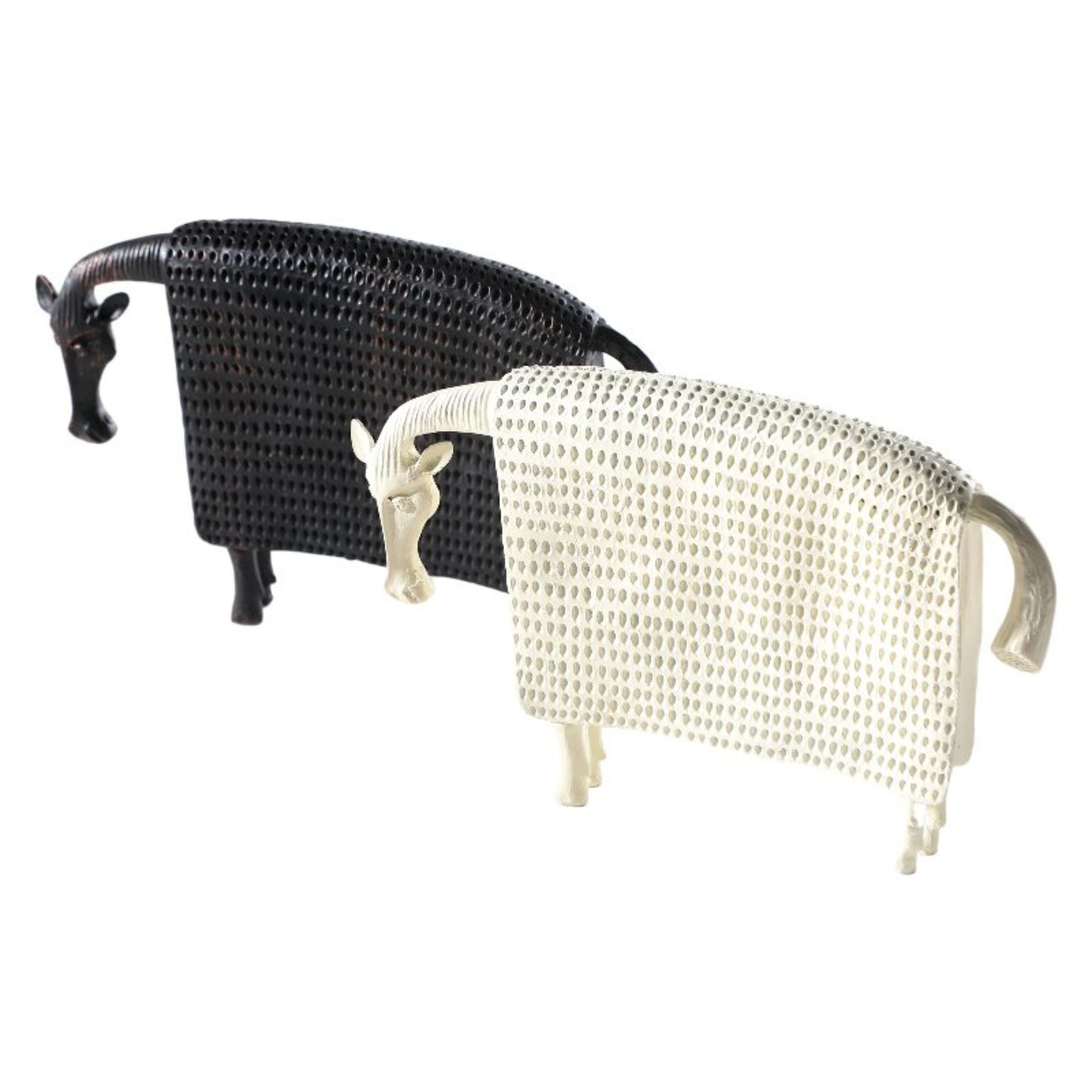 Beige ceramic cow figurine from Beacon home decor collection, detailed animal sculpture for tabletop display