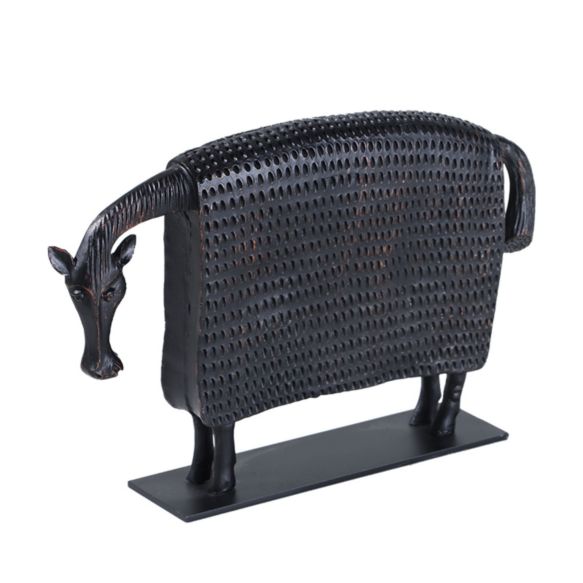 Beige cow figurine from Beacon home decor collection, detailed animal sculpture for decorative display.