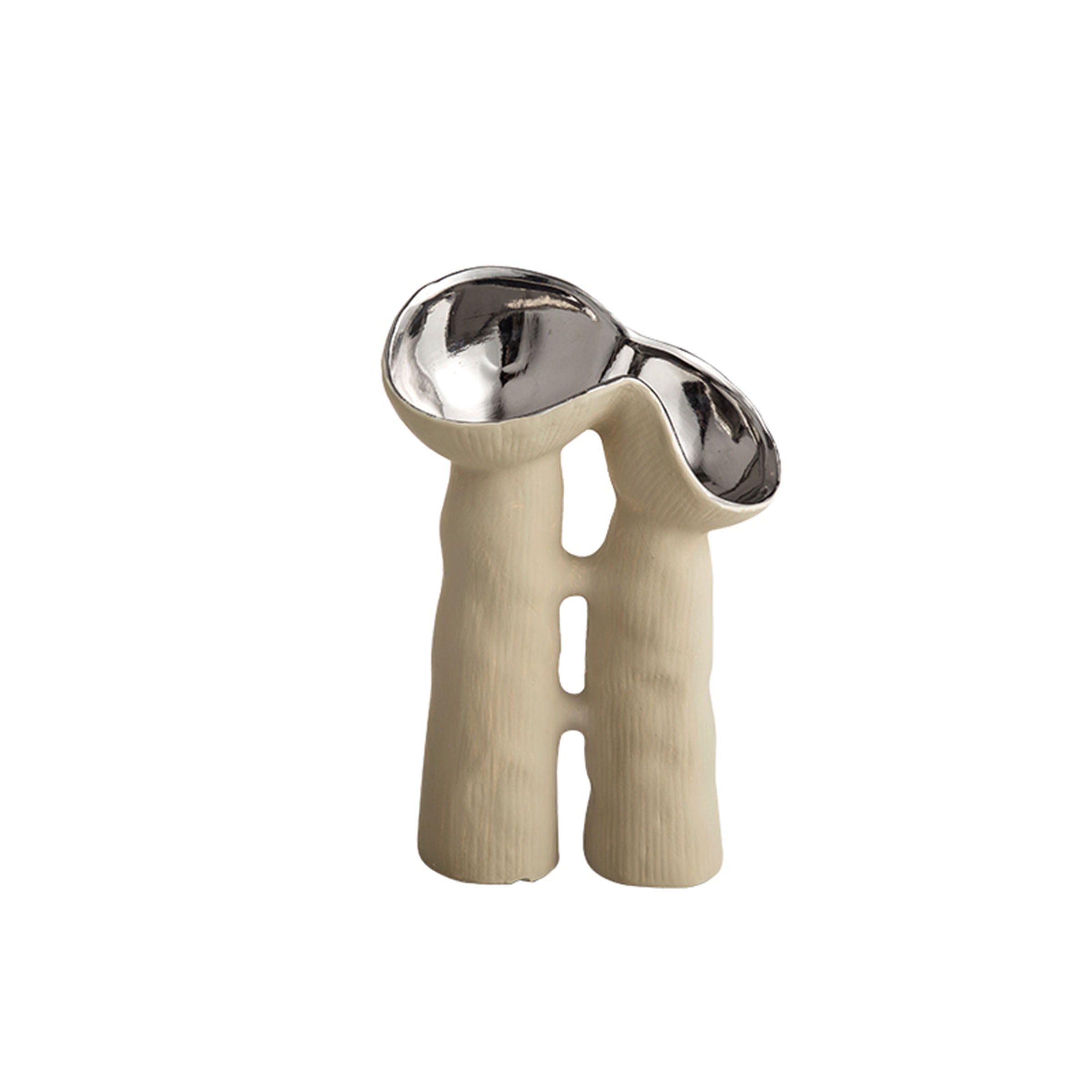 BEACON Crooked Head Double Tube Vase FD-D23075A with a unique twisted design, perfect for floral arrangements or decorative display.