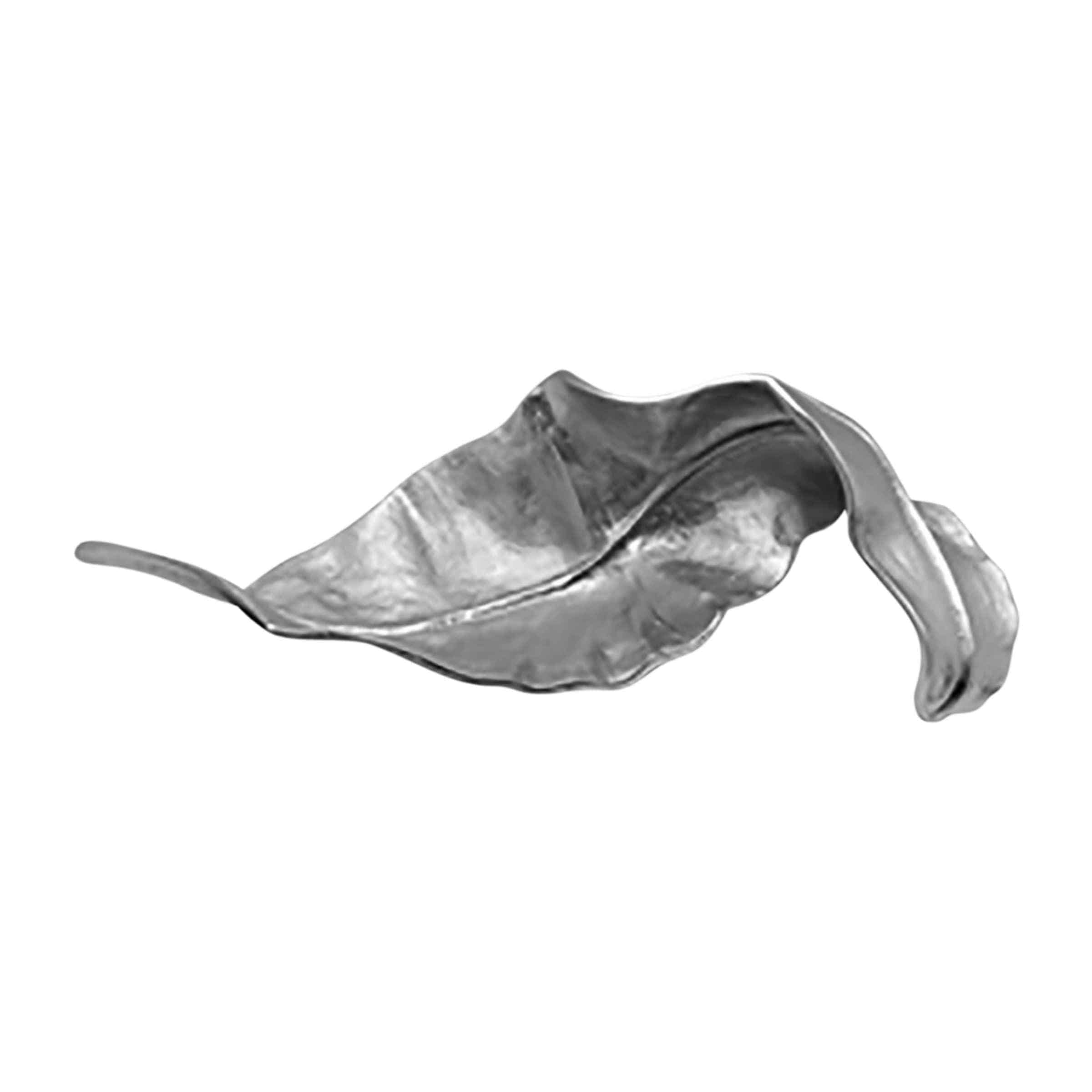 Curled Metal Leaf 55 Cm - Silver 16468-06 -  Home Decor Figurines | ورقه معدن مجعد 55 سم - فضي - ebarza Furniture UAE | Shop Modern Furniture in Abu Dhabi & Dubai - مفروشات ايبازرا في الامارات | تسوق اثاث عصري وديكورات مميزة في دبي وابوظبي