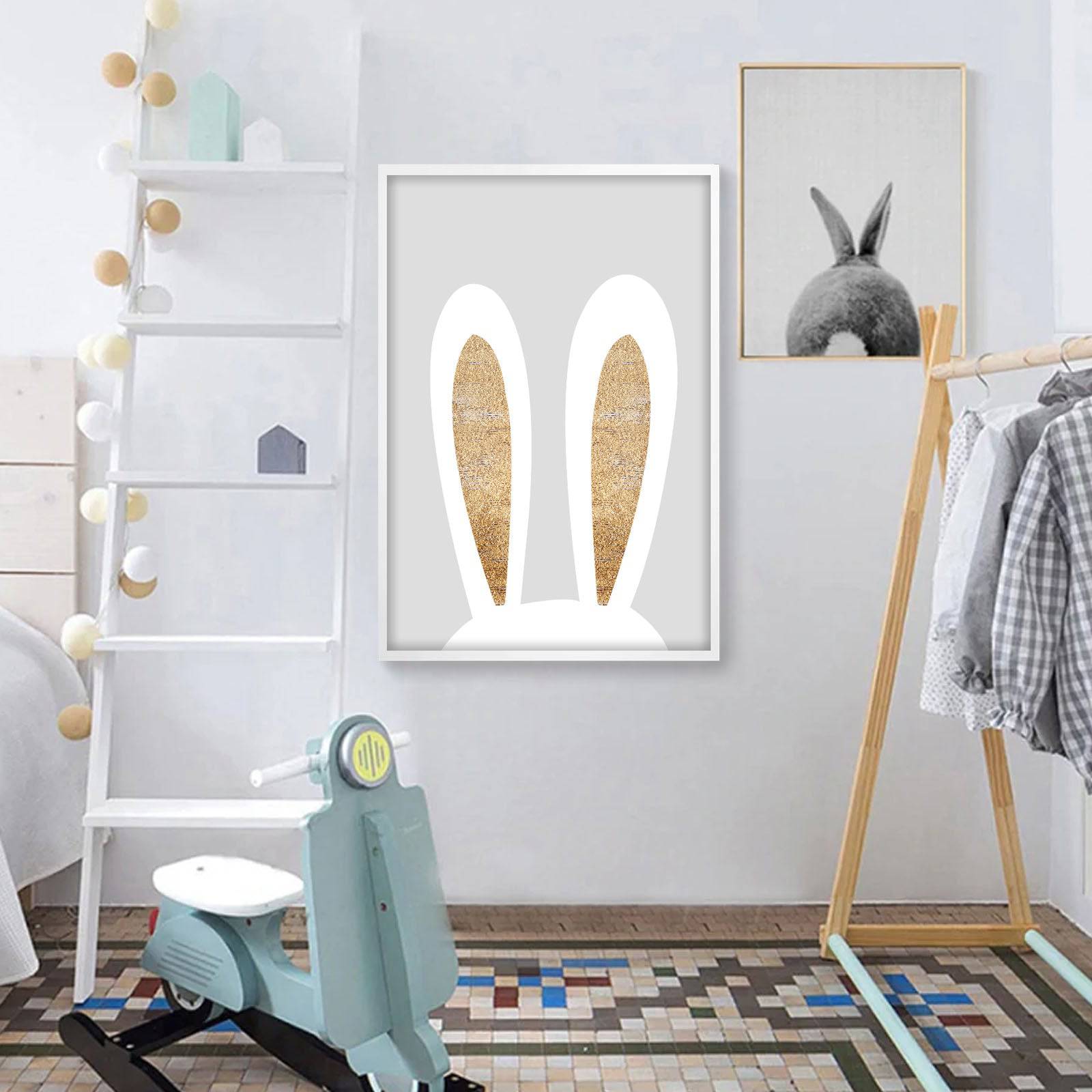 Cute Rabbit Framed Graphic Art Print  Soapr0002 -  Paintings | لوحهالأرنب اللطيف الفنيه مطبوعه بالايطار - ebarza Furniture UAE | Shop Modern Furniture in Abu Dhabi & Dubai - مفروشات ايبازرا في الامارات | تسوق اثاث عصري وديكورات مميزة في دبي وابوظبي