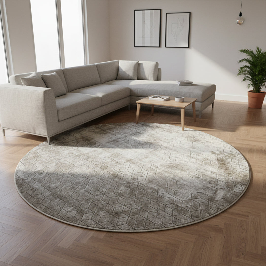 D250 Cm Handmade Wool Rug Jh-20730 Round -  Rugs - ebarza Furniture UAE | Shop Modern Furniture in Abu Dhabi & Dubai - مفروشات ايبازرا في الامارات | تسوق اثاث عصري وديكورات مميزة في دبي وابوظبي