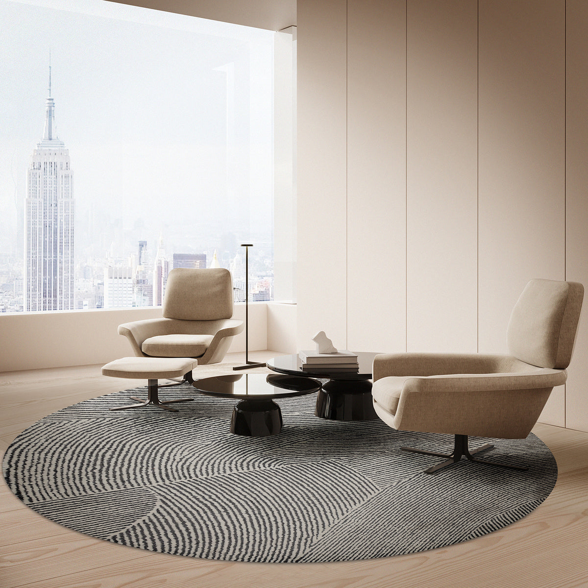 Javi Rug D250 Cm WOOL GREY Rug JH-22740 | Handwoven Javi Rug at ebarza