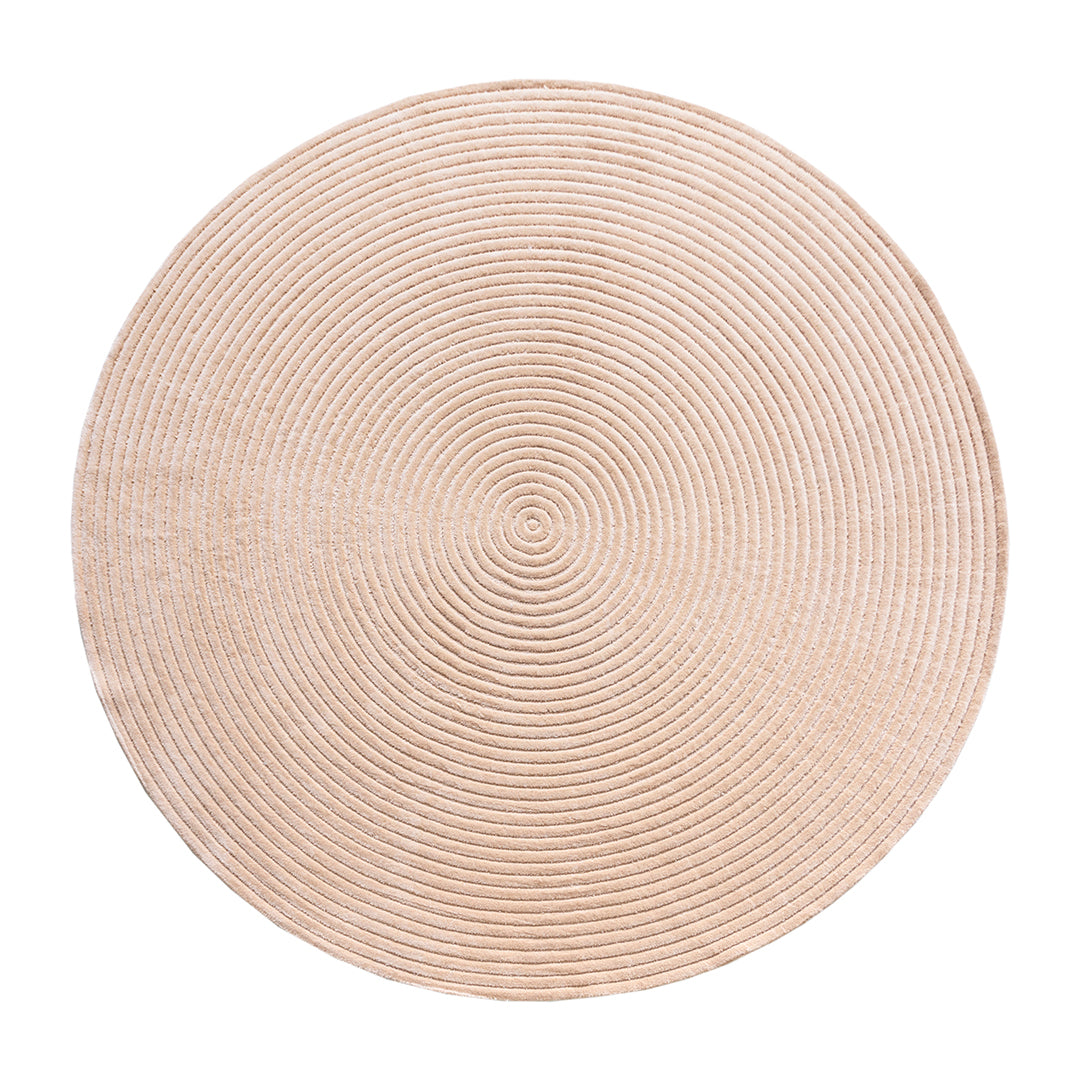 Beige wool rug measuring 300 cm from Javi, with a soft, plush texture and subtle pattern, ideal for living room or bedroom decor.