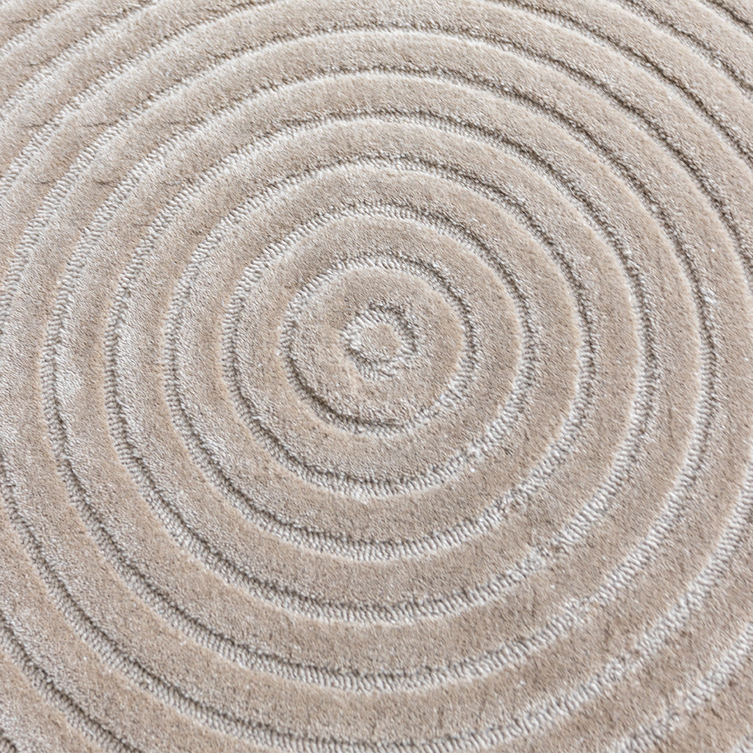 Grey wool rug by Javi, D300 cm size, with soft textured surface and modern design, perfect for living room or bedroom decor.