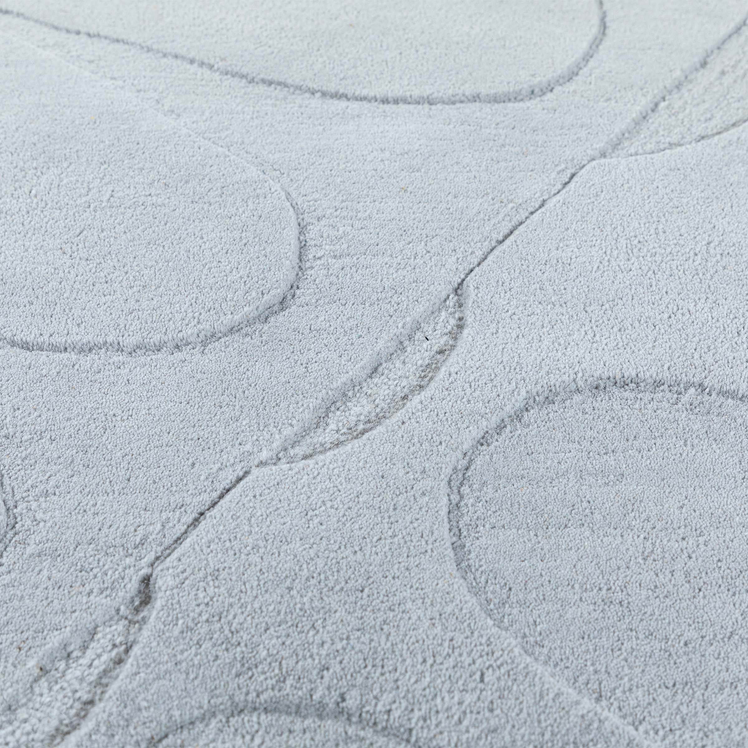Gray Wool Rug by Javi, 350 cm, featuring soft wool texture and modern design, perfect for adding warmth to living spaces.