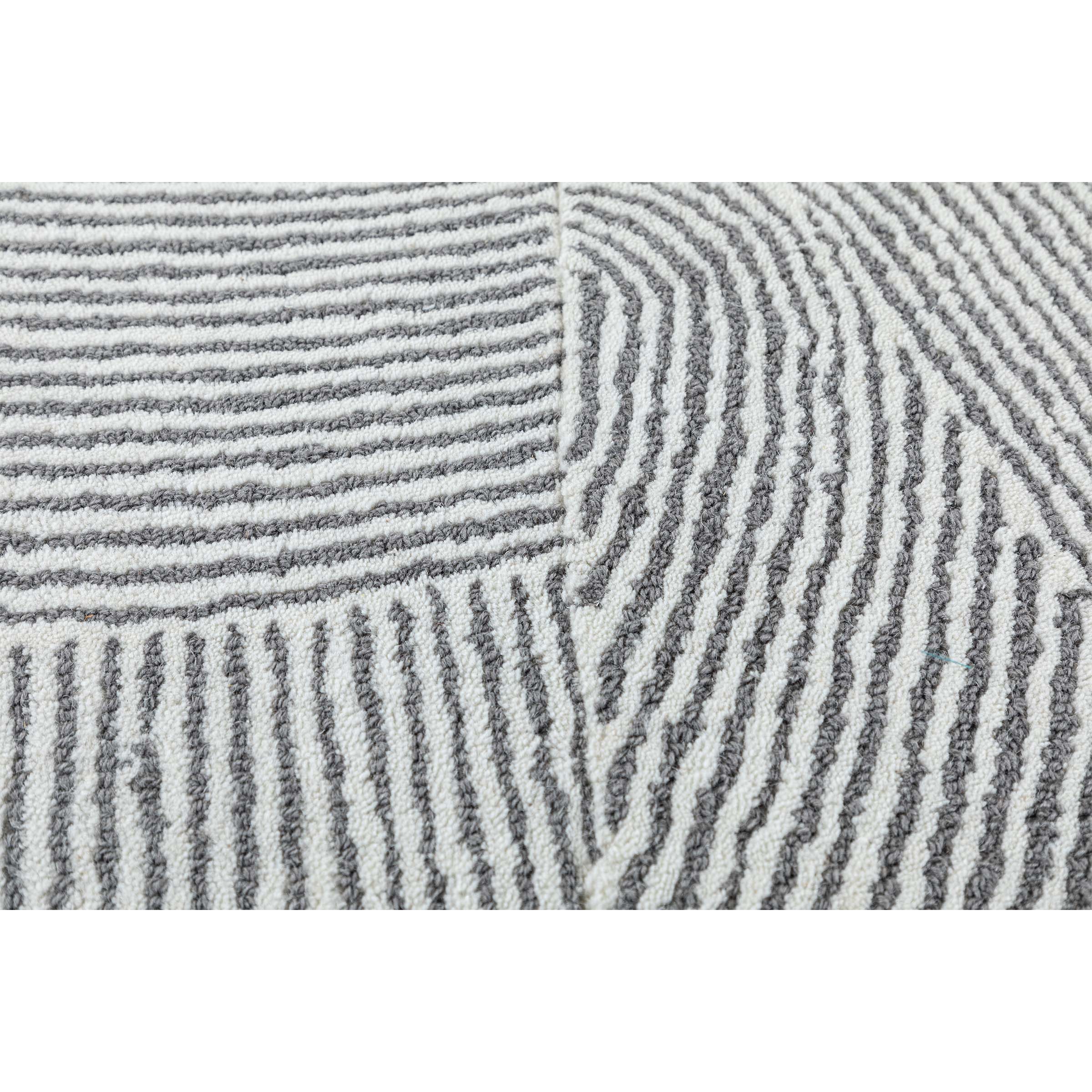 Gray wool rug measuring 350 cm by Javi, with soft texture and intricate woven design, ideal for modern living room decor.