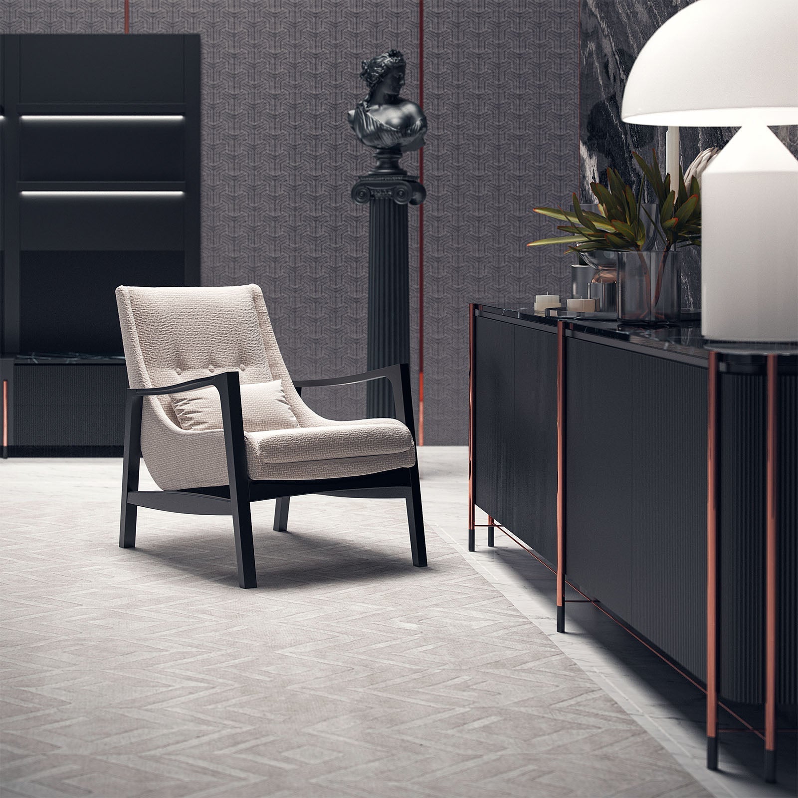 Dali Sideboard by LODA Furniture with MDF top, modern storage unit featuring sleek design and multiple compartments.