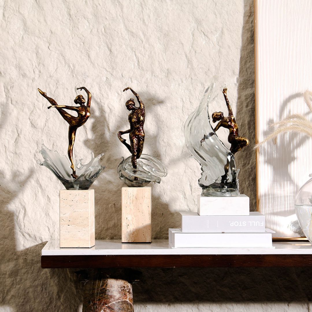 BEACON Dancer In Water sculpture, a home decor figurine featuring a graceful dancer in water-themed design.
