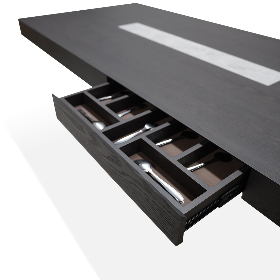 Dark Emperador Rectangular Dining Table JK-W009 -  Dining Tables - ebarza Furniture UAE | Shop Modern Furniture in Abu Dhabi & Dubai - مفروشات ايبازرا في الامارات | تسوق اثاث عصري وديكورات مميزة في دبي وابوظبي