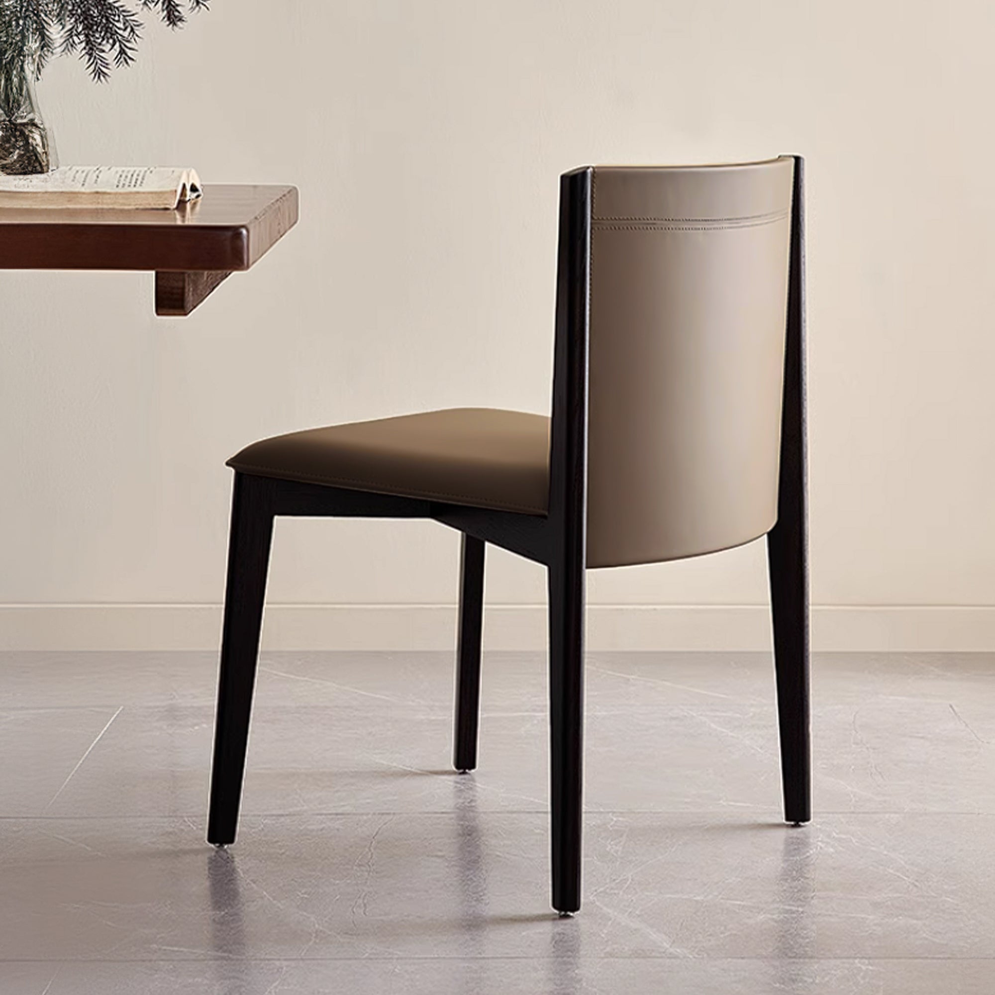 Dark Saddle Leather Dining Chair without arm PS-B132-1 -  Chairs - ebarza Furniture UAE | Shop Modern Furniture in Abu Dhabi & Dubai - مفروشات ايبازرا في الامارات | تسوق اثاث عصري وديكورات مميزة في دبي وابوظبي