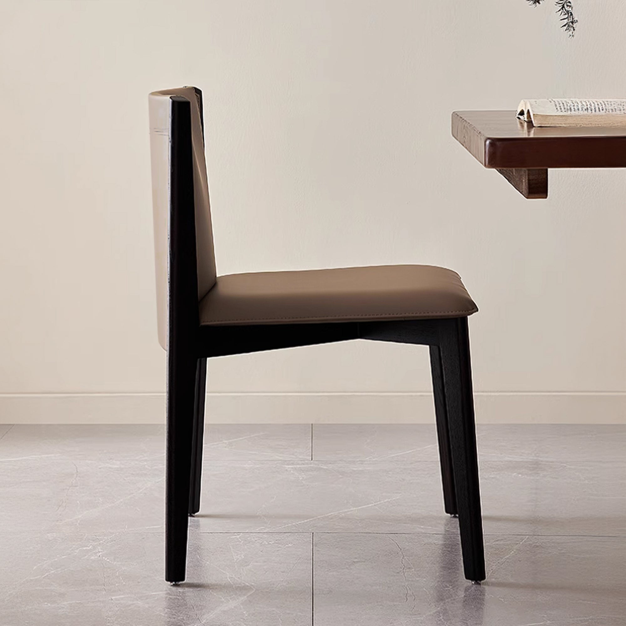 Dark Saddle Leather Dining Chair without arm PS-B132-1 -  Chairs - ebarza Furniture UAE | Shop Modern Furniture in Abu Dhabi & Dubai - مفروشات ايبازرا في الامارات | تسوق اثاث عصري وديكورات مميزة في دبي وابوظبي