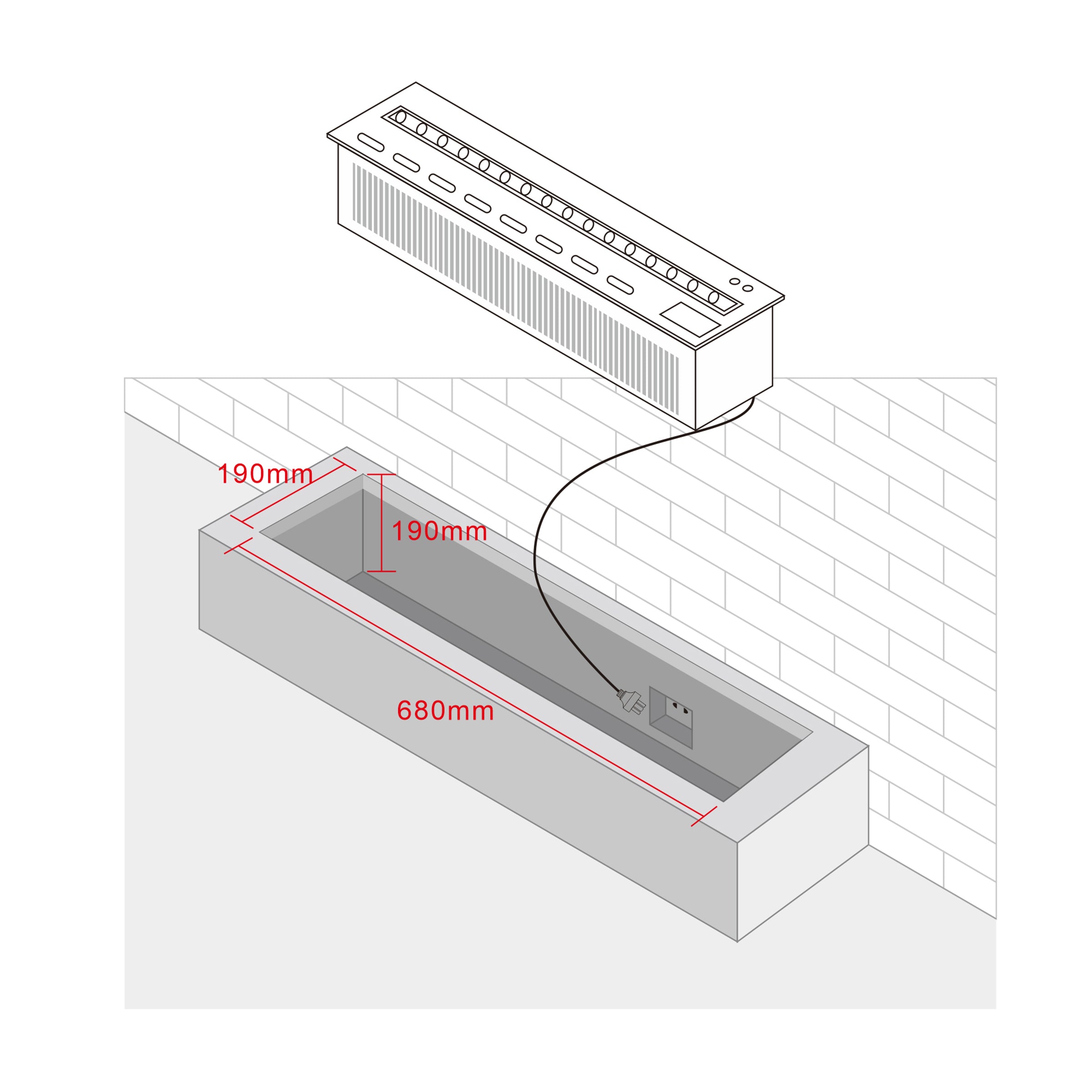 Water Vapour  Electric Fireplace 3D800 -  Electric Fireplace - ebarza Furniture UAE | Shop Modern Furniture in Abu Dhabi & Dubai - مفروشات ايبازرا في الامارات | تسوق اثاث عصري وديكورات مميزة في دبي وابوظبي