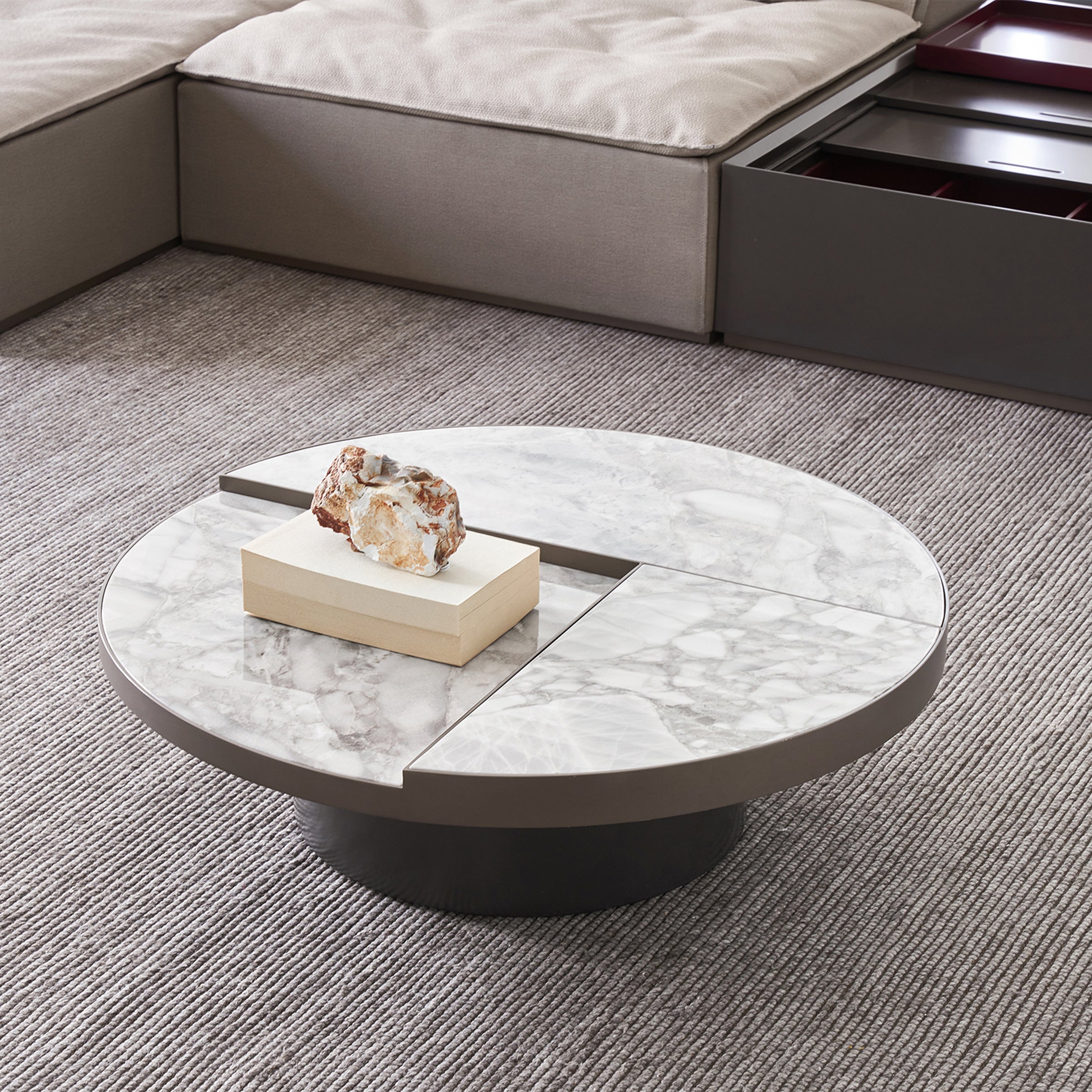 BEACON Desert Marble Coffee Table BMBO-CJ8061, modern coffee table with desert marble finish and sleek design.