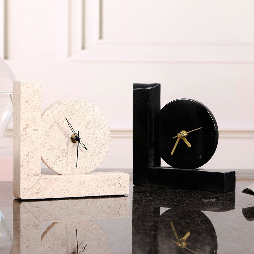 Desktop Clock Sculpture - KQ3001A -  Home Decor Figurines - ebarza Furniture UAE | Shop Modern Furniture in Abu Dhabi & Dubai - مفروشات ايبازرا في الامارات | تسوق اثاث عصري وديكورات مميزة في دبي وابوظبي