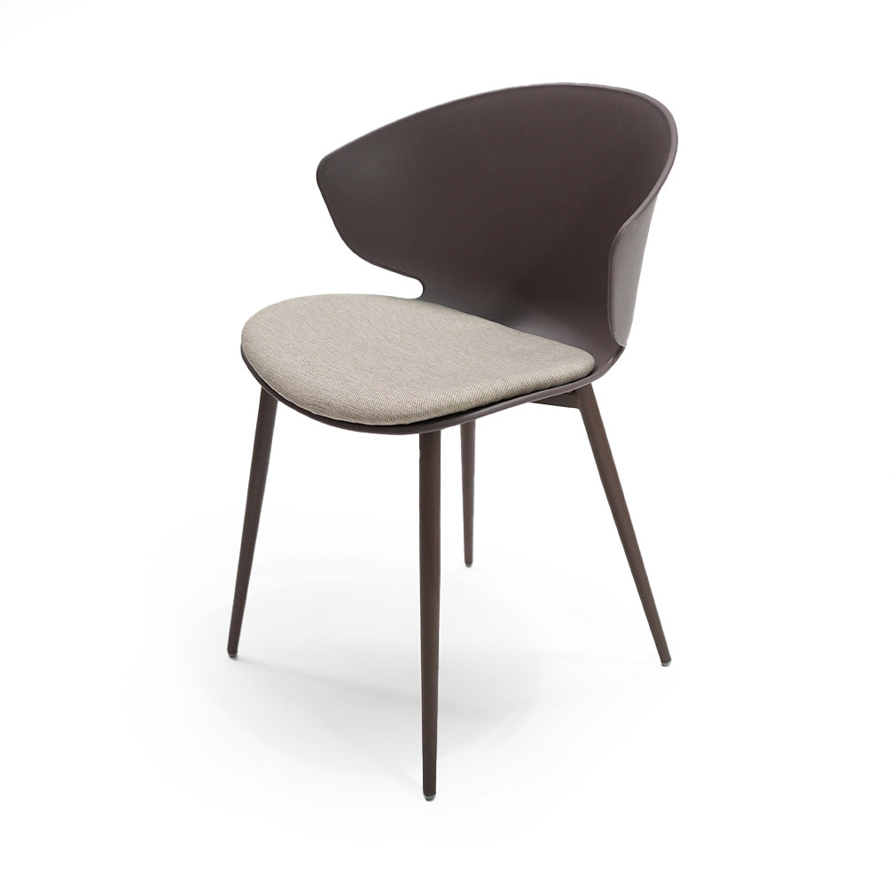 BEACON 90Chair Coffee dining chair with a modern design, featuring a cushioned seat and sleek wooden legs.
