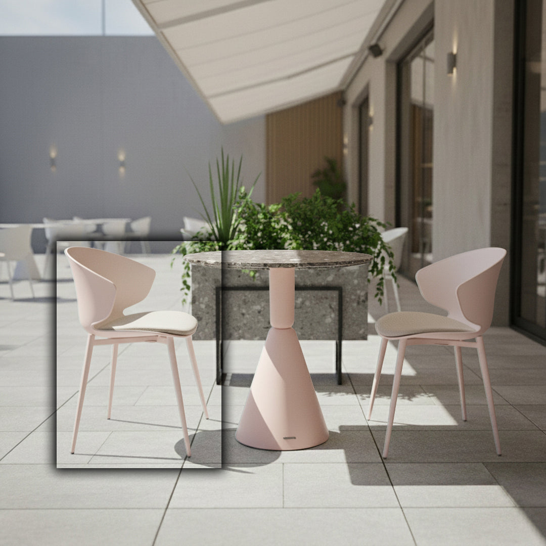 Pink BEACON 90Chair dining chair with a modern design, featuring a sleek seat and sturdy legs.