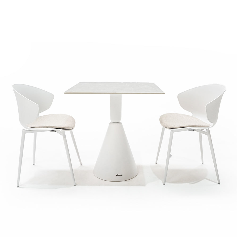 White BEACON 90Chair dining chair with sleek modern design, featuring a comfortable seat and sturdy frame.