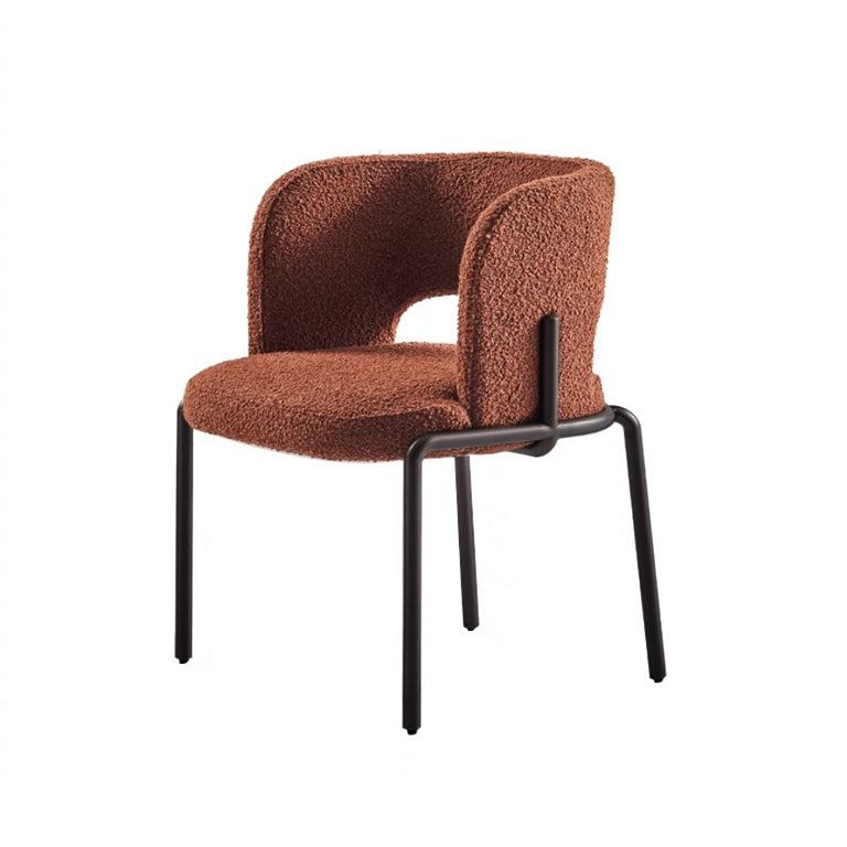 Steel frame dining chair with gunmetal black brushed finish and sturdy legs, designed for modern dining rooms.