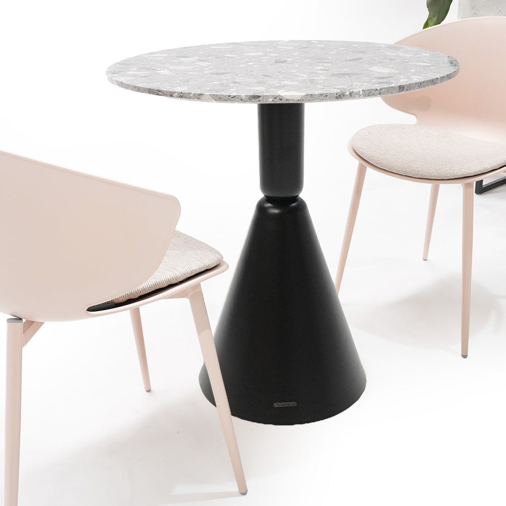 Black 72cm BEACON dining table base with 40BTB model, sturdy metal construction for supporting dining tables.
