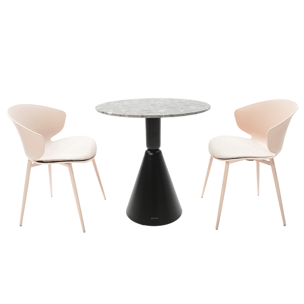 Black BEACON 72cm dining table base 40BTB, sturdy metal table support with a modern design for dining room setups.