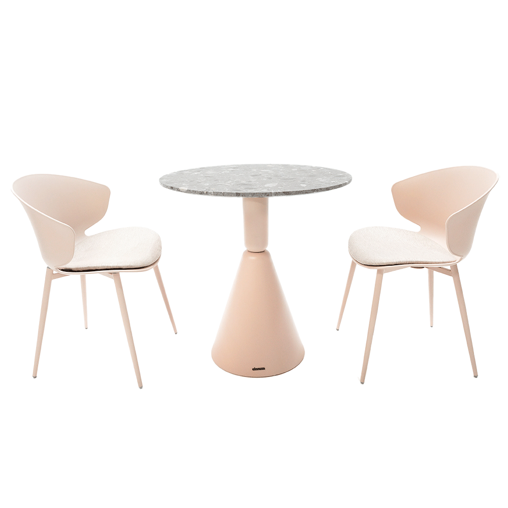 Pink BEACON 72cm dining table base, sturdy metal support for restaurant or home dining tables.