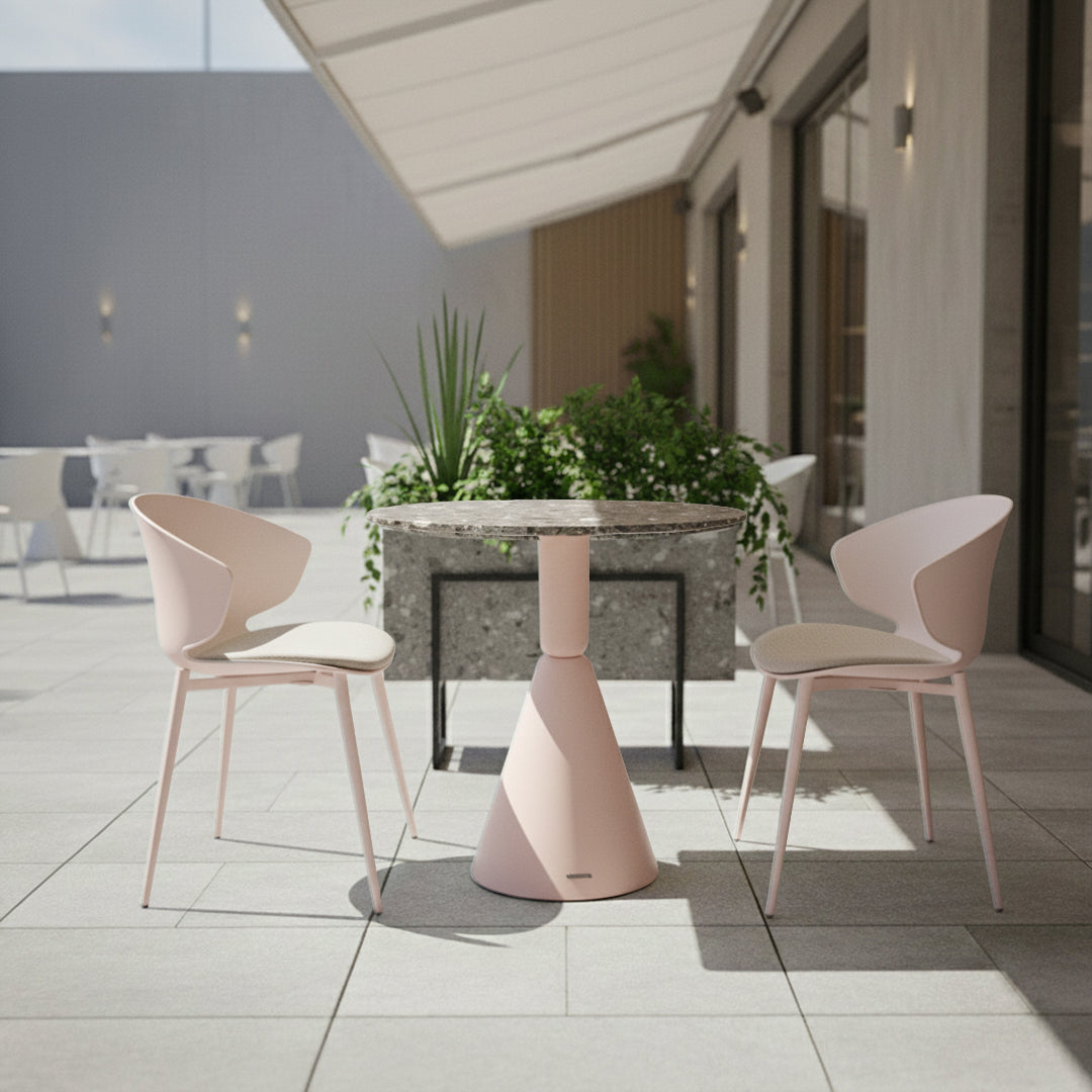 Pink dining table base, 72cm tall, from BEACON GHDG 40BTB series, sturdy metal support for modern dining tables.