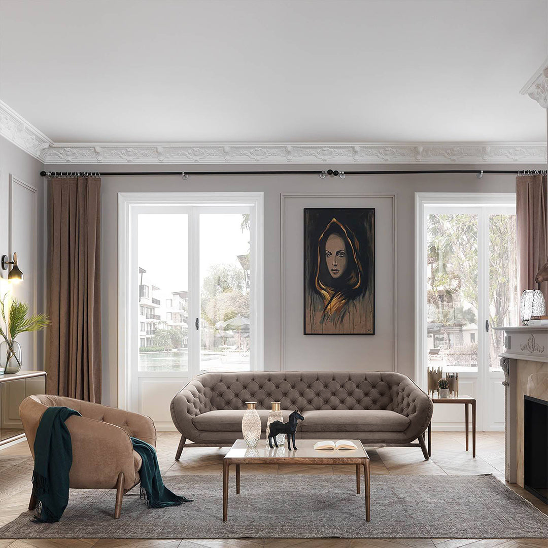 Display of HOMAGE KOLTUK 2+1 Icon sofa set with two armchairs and a matching sofa in a modern living room setup.