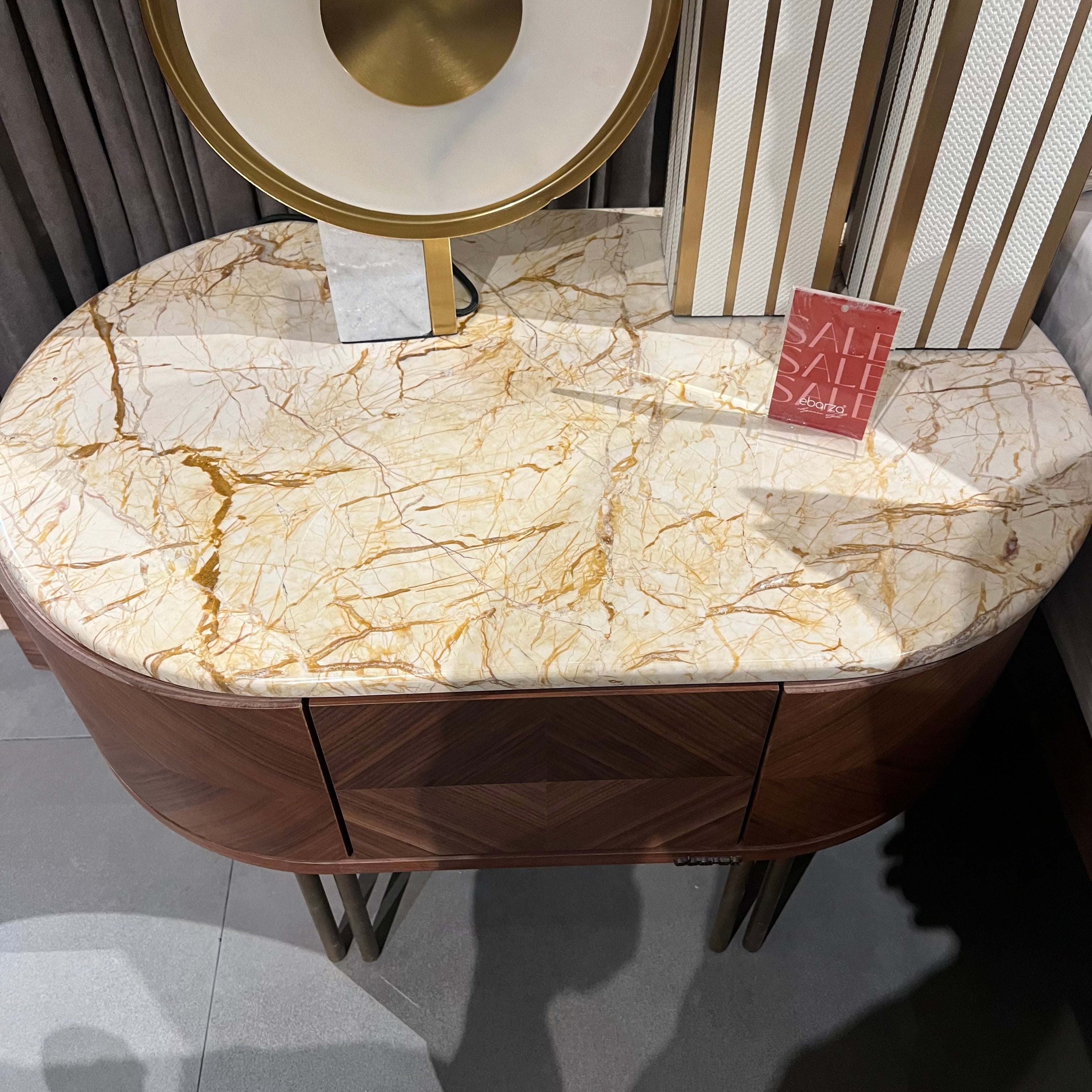Display Item - 2X Eva Natural Marble Bedside Tables Eva-Side Nakheel -  DISPLAY ITEM - ebarza Furniture UAE | Shop Modern Furniture in Abu Dhabi & Dubai - مفروشات ايبازرا في الامارات | تسوق اثاث عصري وديكورات مميزة في دبي وابوظبي