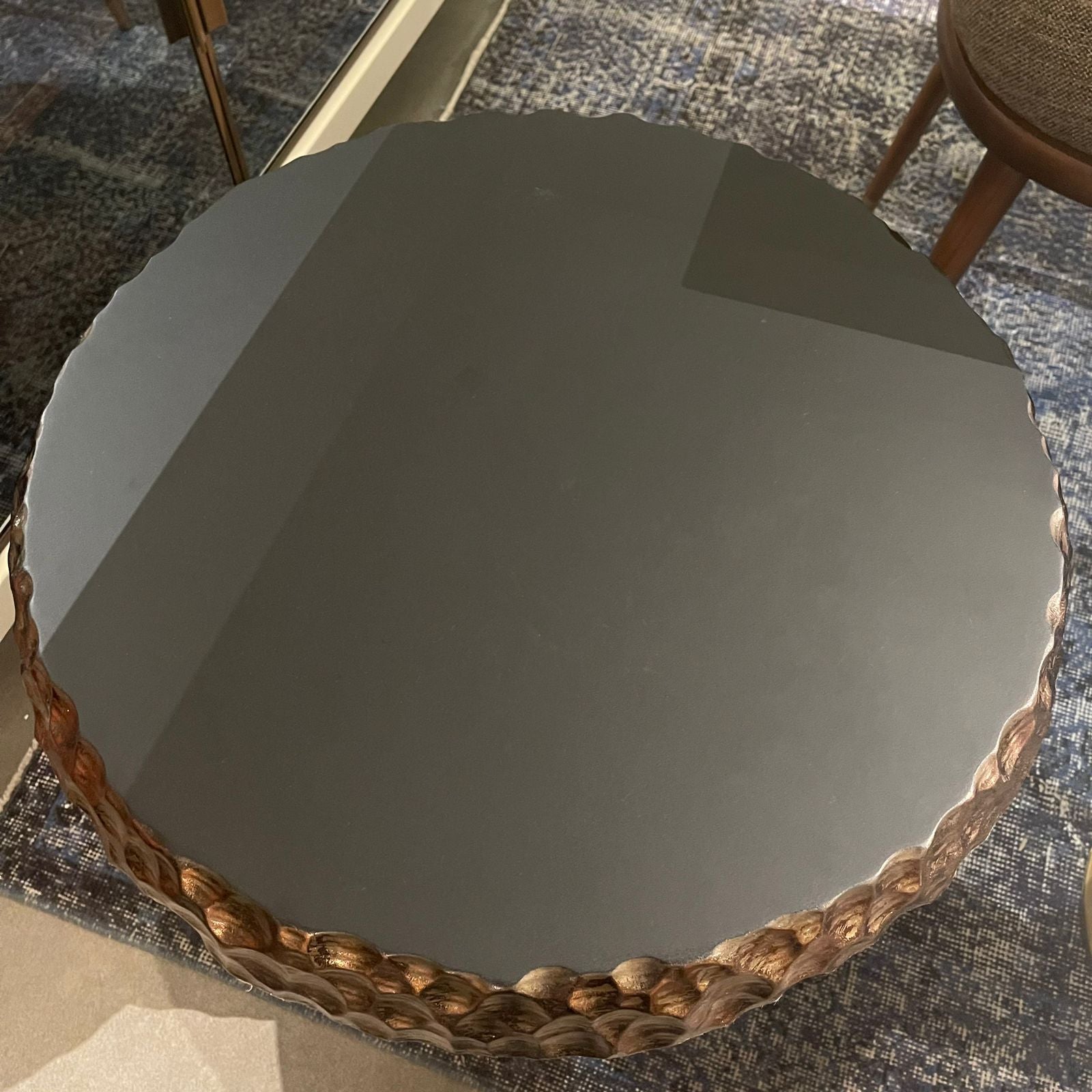 Alfa round center table by TOGO HOME STYLE, gray finish, modern design, displayed on a clean background.