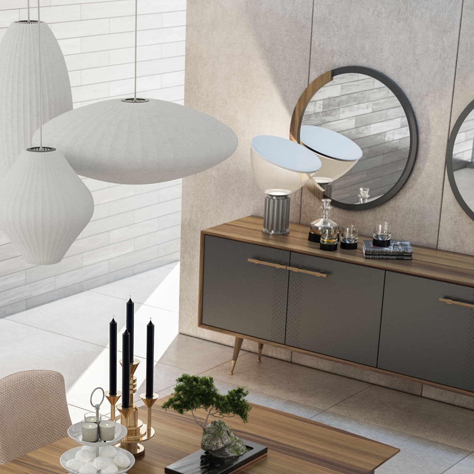 Display image of Nills Furniture Alvin Sideboard/Console in Nakheel finish, showcasing modern storage with sleek design.