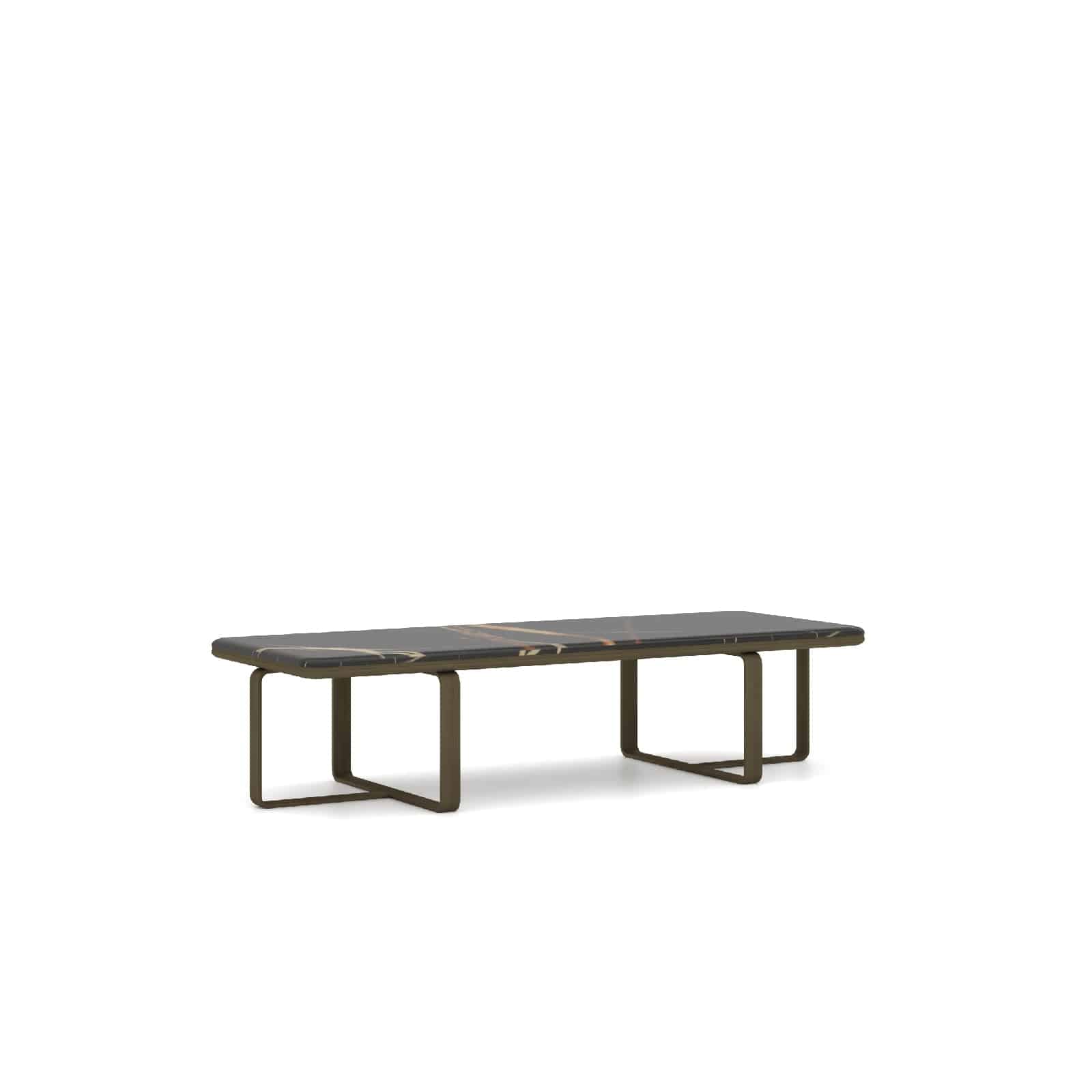 Amber marble center table by LODA Furniture, display item with sleek rectangular design and polished surface.