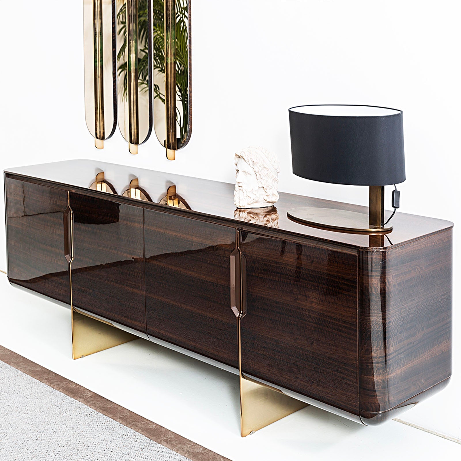 Saloni Arpage sideboard with sleek wooden finish and modern design, featuring multiple storage compartments.