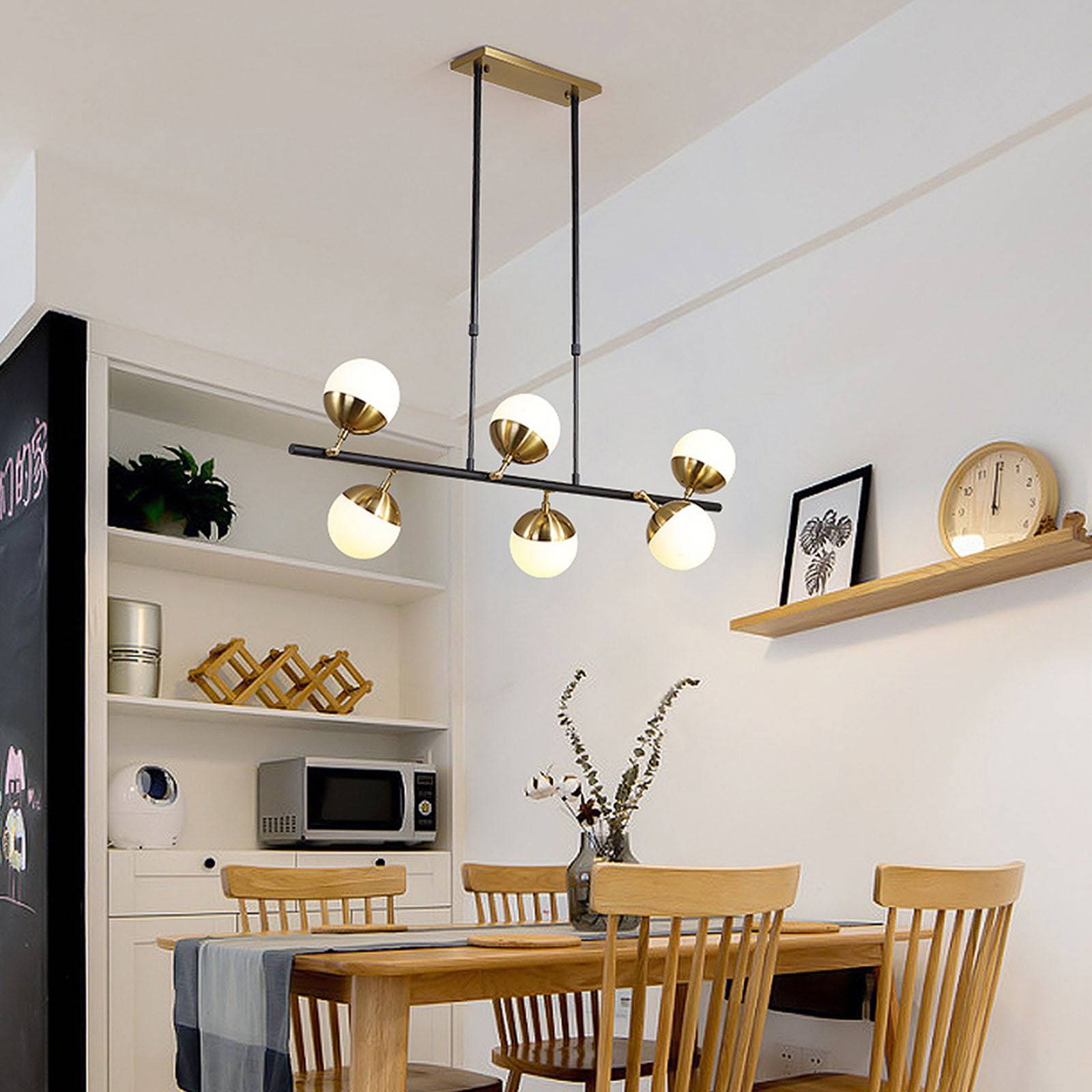 Display of Arvika 6 Heads Pendant Lamp by BEACON, featuring modern pendant lighting with six adjustable heads on a sleek frame.