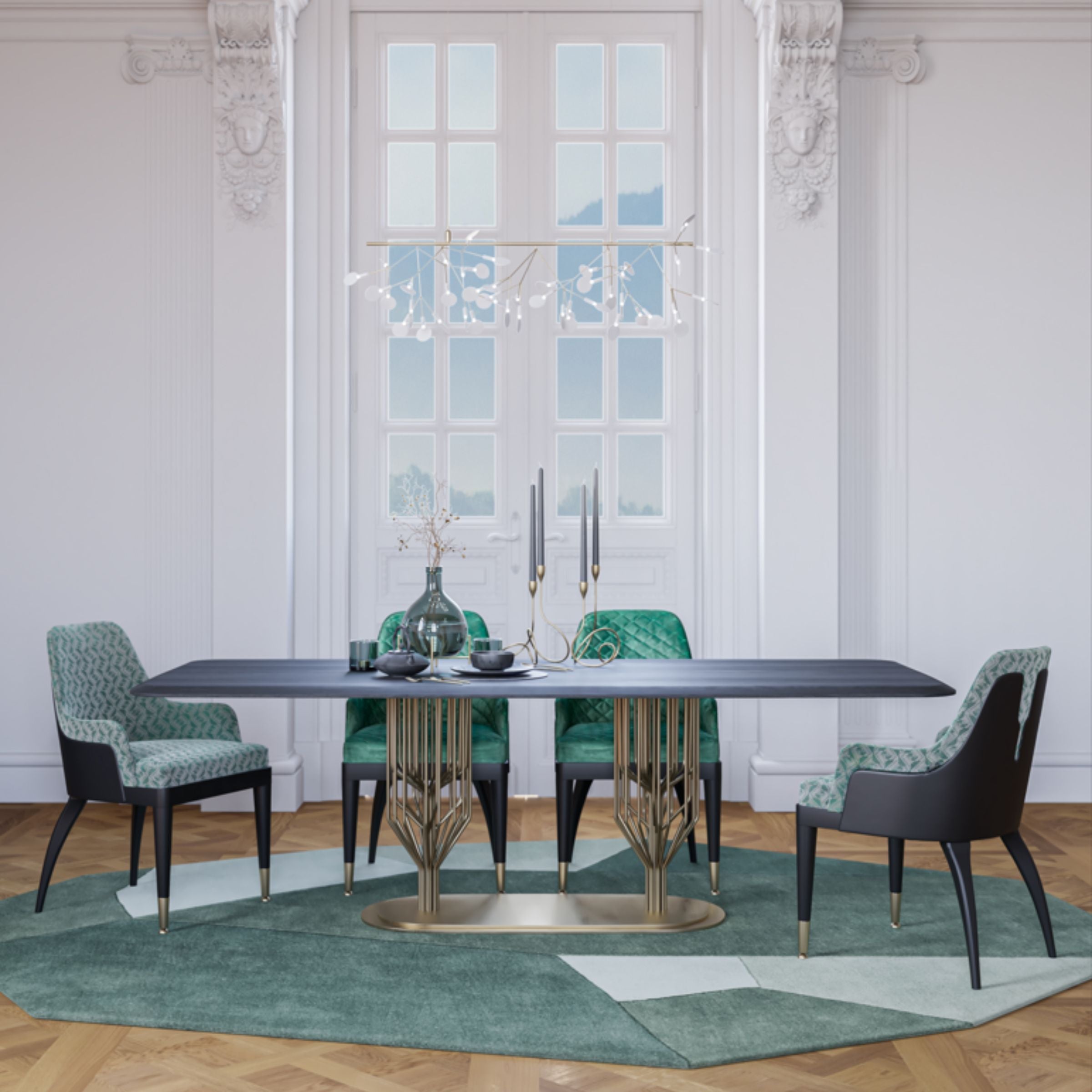 Display image of LODA Furniture Bug-240Nakheel dining table, showcasing its modern wooden tabletop and sturdy legs.