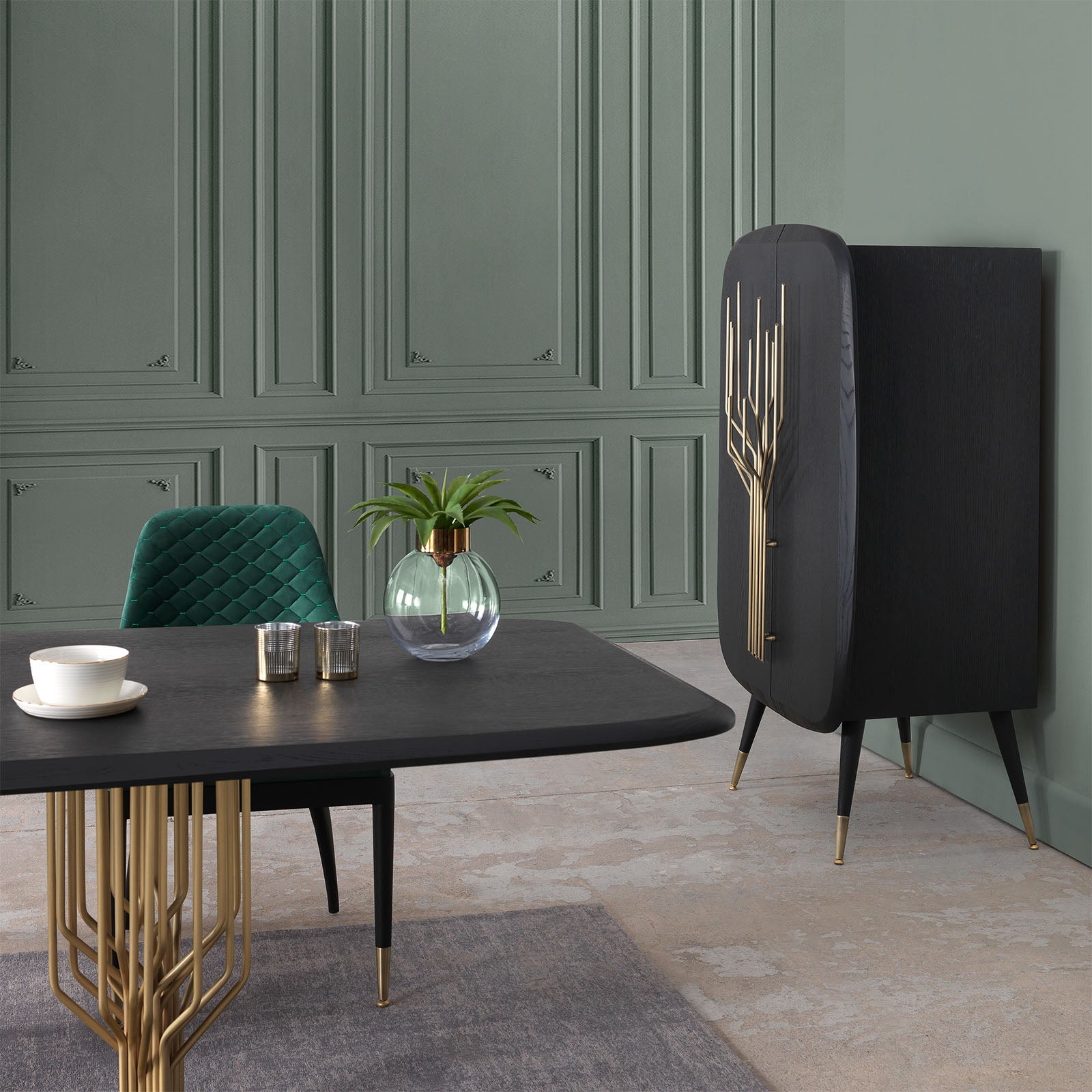 Display of the Bug Dining Table Bug-240Nakheel by LODA Furniture, showcasing the modern wooden dining table design.