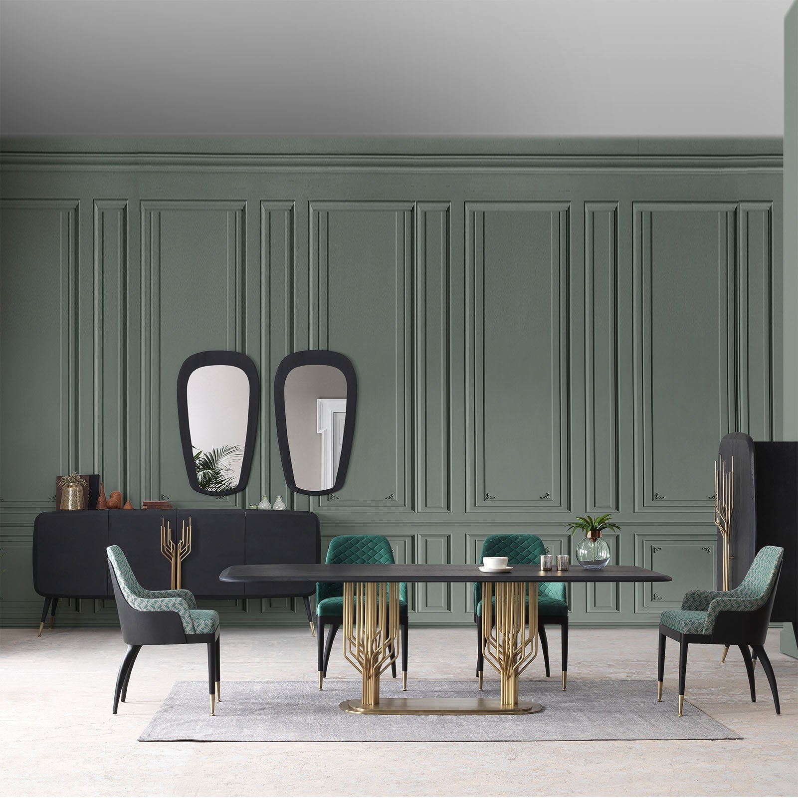 Display image of LODA Furniture Bug-240Nakheel dining table with a sleek wooden design and sturdy construction.