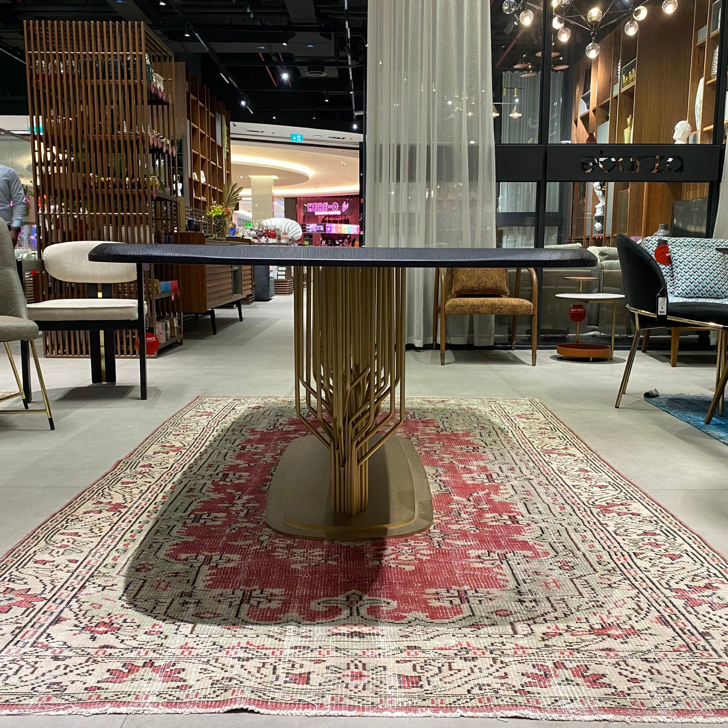 Display of Bug Dining Table Bug-240Nakheel by LODA Furniture, showcasing the wooden dining table with a natural finish.