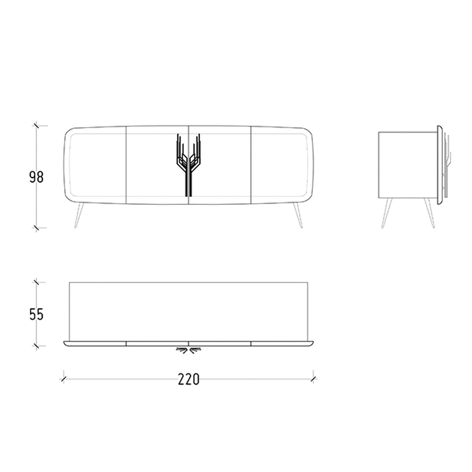 Modern Bug Sideboard by LODA FURNITURE featuring sleek wooden finish and spacious storage compartments.