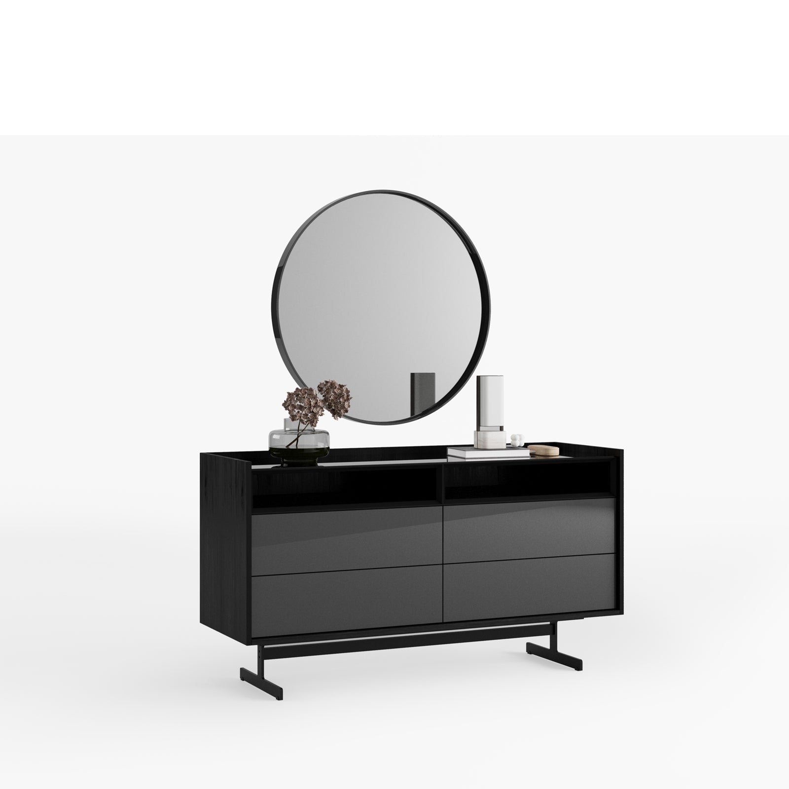 Display Item - Collection Grey Dresser And Mirror YLCG-DM-YAS -  DISPLAY ITEM - ebarza Furniture UAE | Shop Modern Furniture in Abu Dhabi & Dubai - مفروشات ايبازرا في الامارات | تسوق اثاث عصري وديكورات مميزة في دبي وابوظبي
